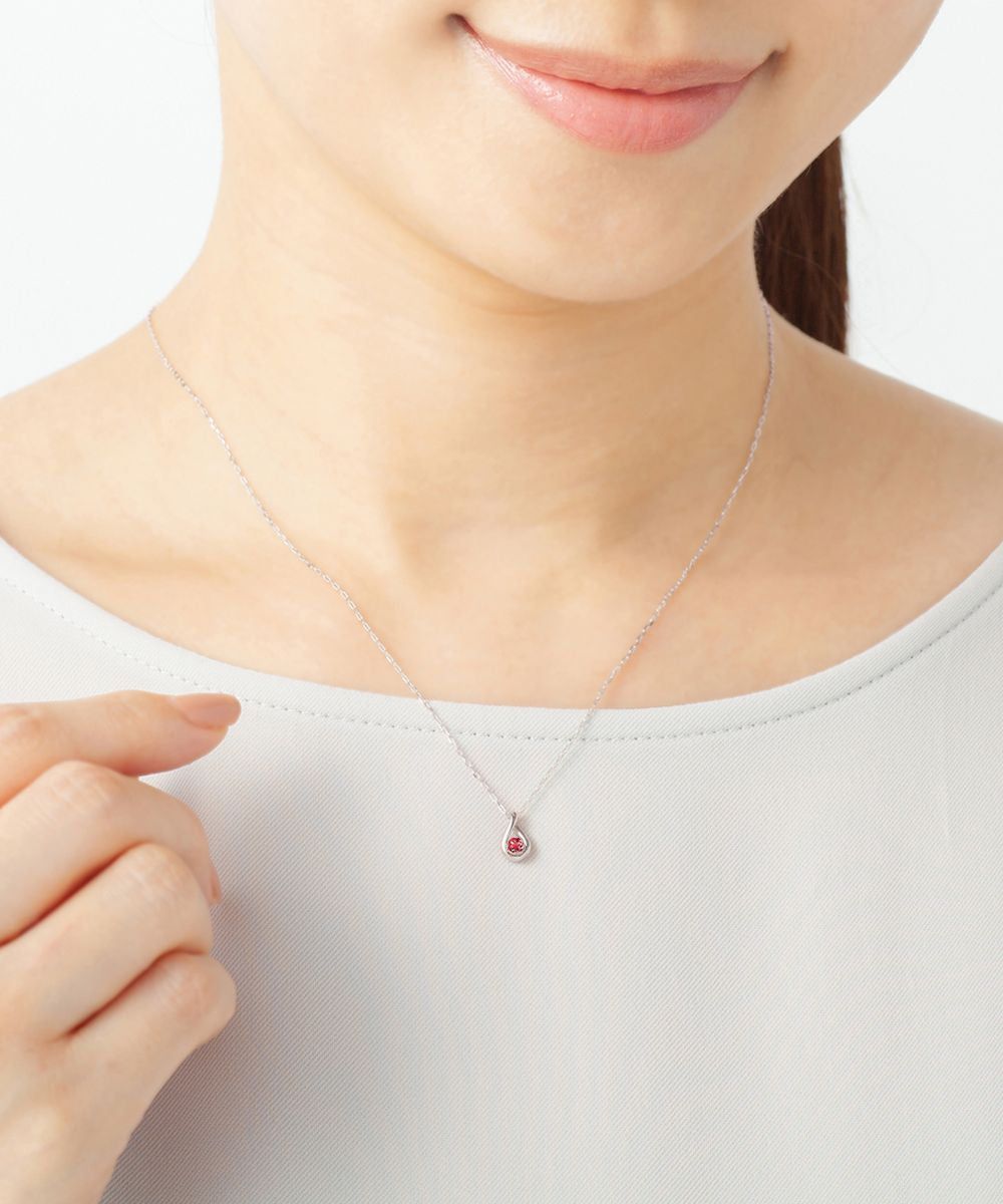 Yondoshi 4℃ [July Birthstone] K10 White Gold Necklace