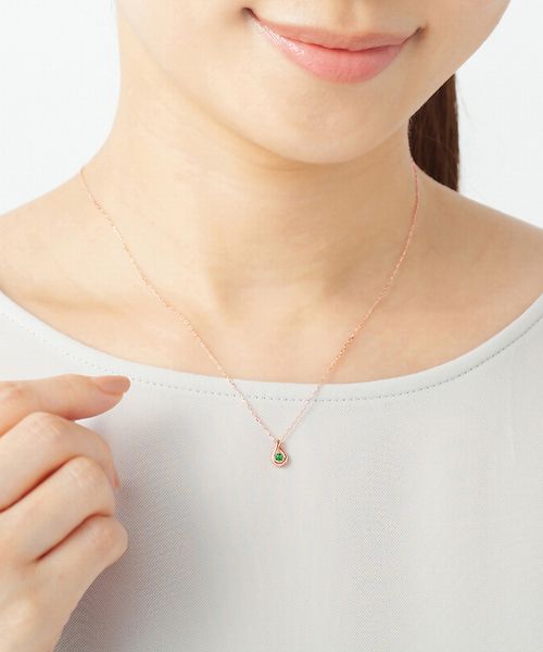 ヨンドシー 4℃ 【5月誕生石】K10ピンクゴールド ネックレス