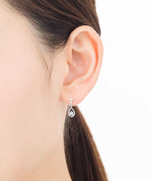 Yondoshi 4℃ K18 White Gold Earrings