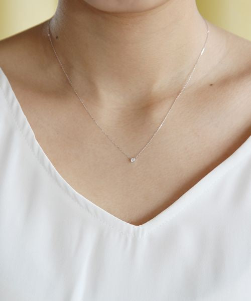 Yondoshi 4℃ K10 White Gold Necklace
