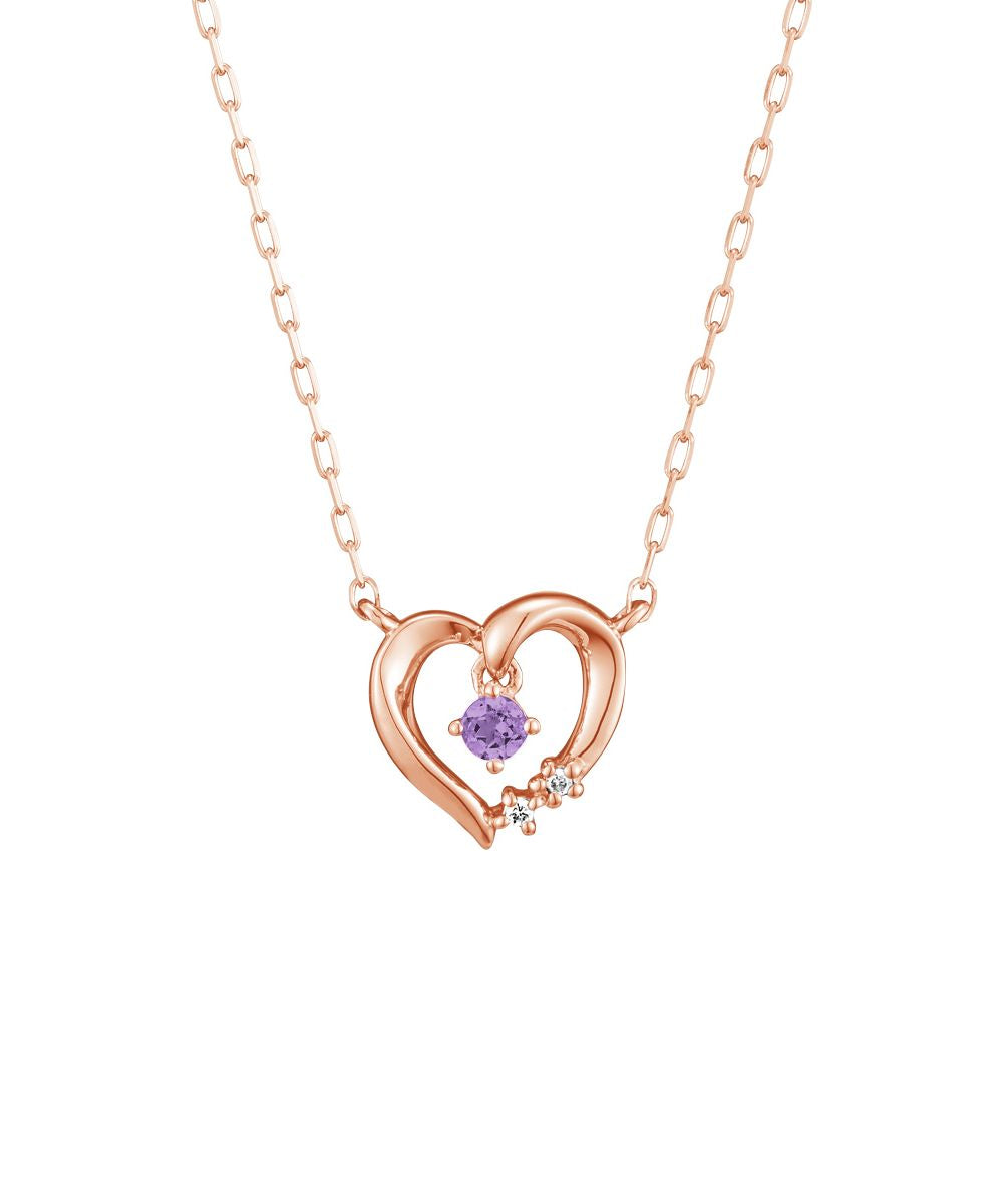 Yondoshi 4℃ [February Birthstone] K10 Pink Gold Necklace
