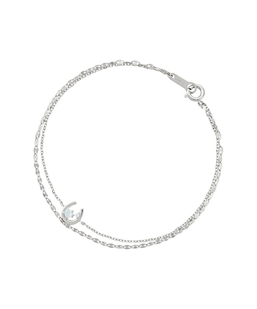 Yondoshi 4℃ [March Birthstone] Silver Horseshoe Bracelet