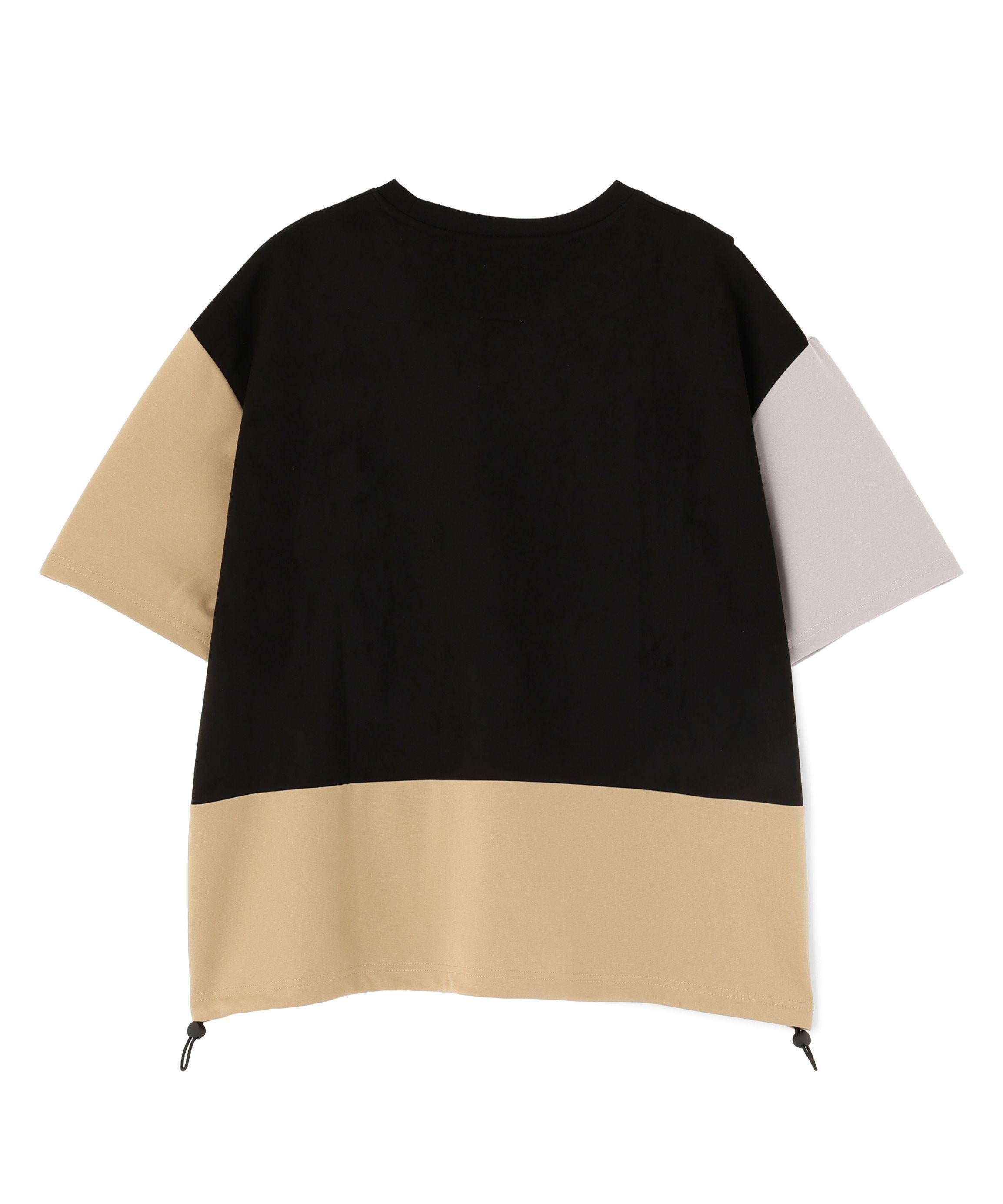 B omnivore/ビーオムニボー　PANEL TEE パネル切り替えTEE ブラック