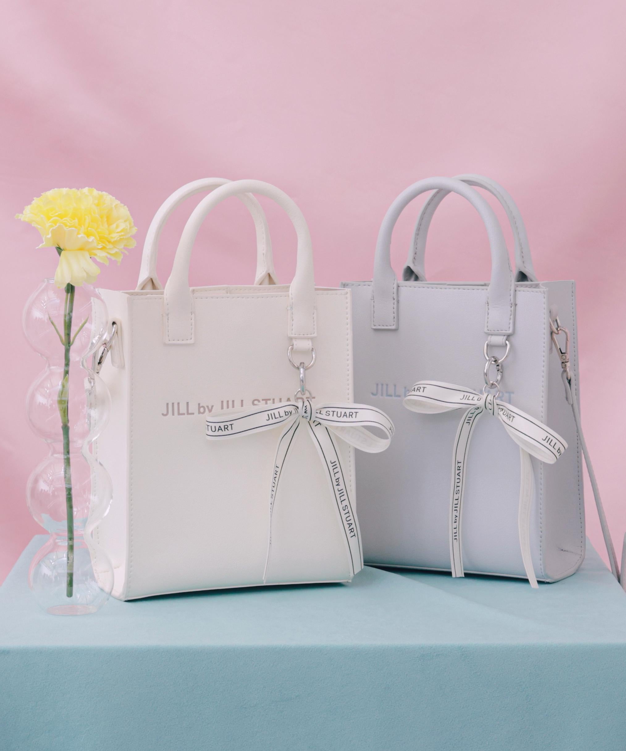 チャーム付きミニトートバッグ ホワイト