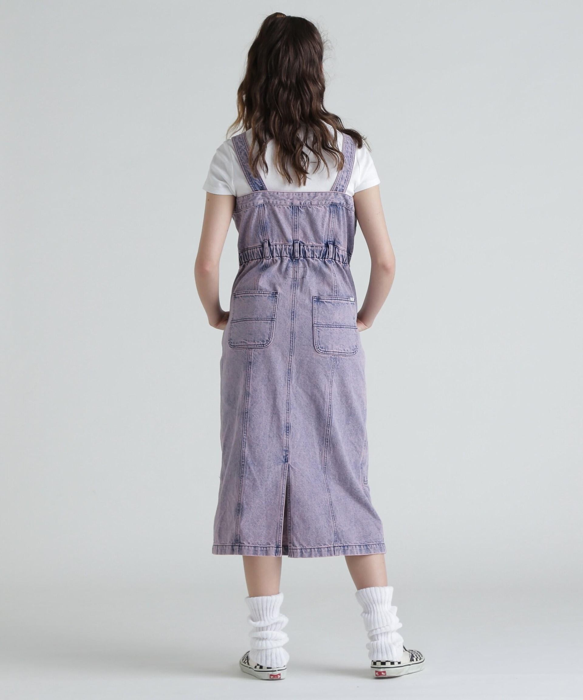 RELT P>INT DENIM JUMPE> SKI>T/ベルトプリントデニムジャンパースカート ピンク
