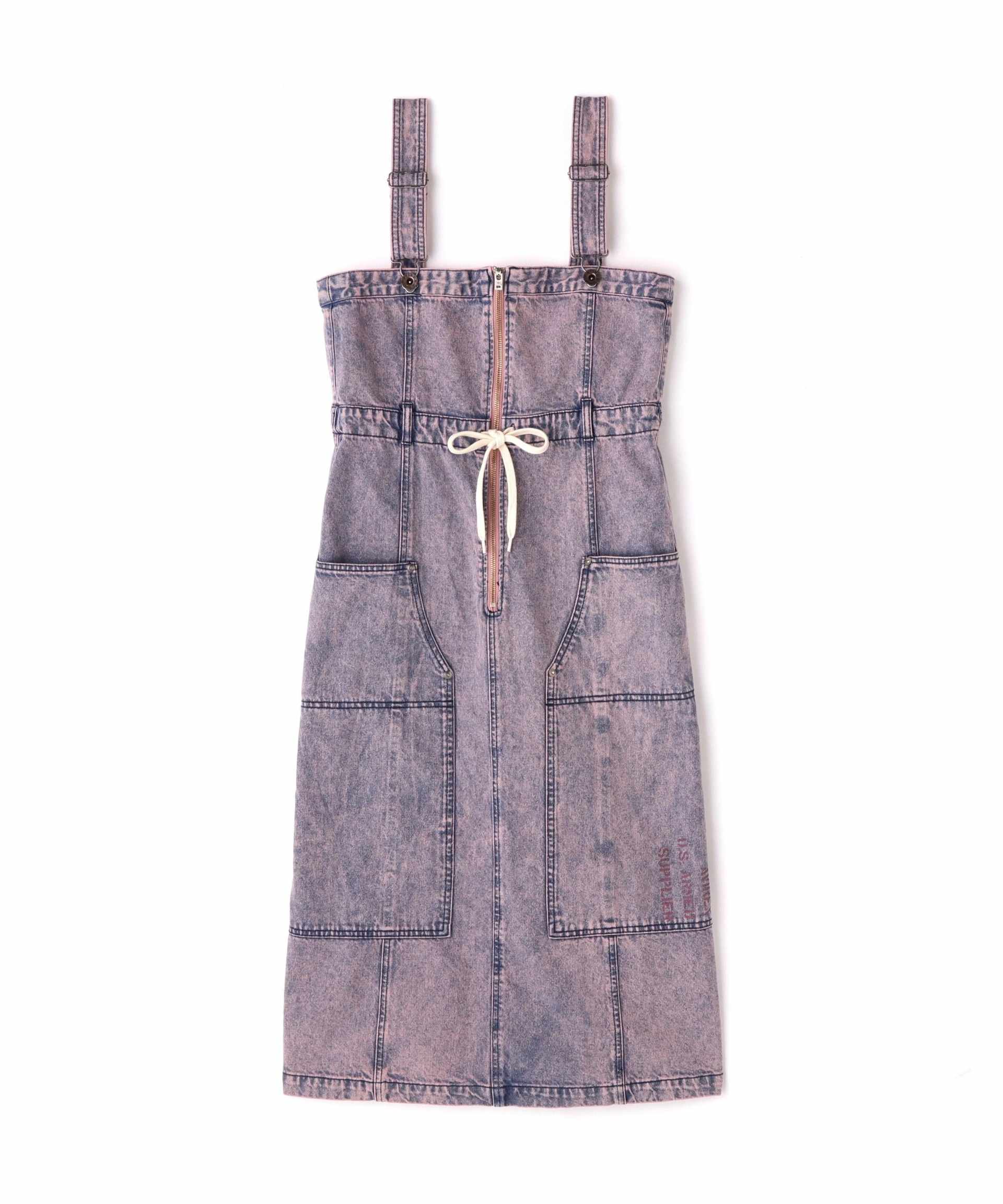 RELT P>INT DENIM JUMPE> SKI>T/ベルトプリントデニムジャンパースカート ピンク