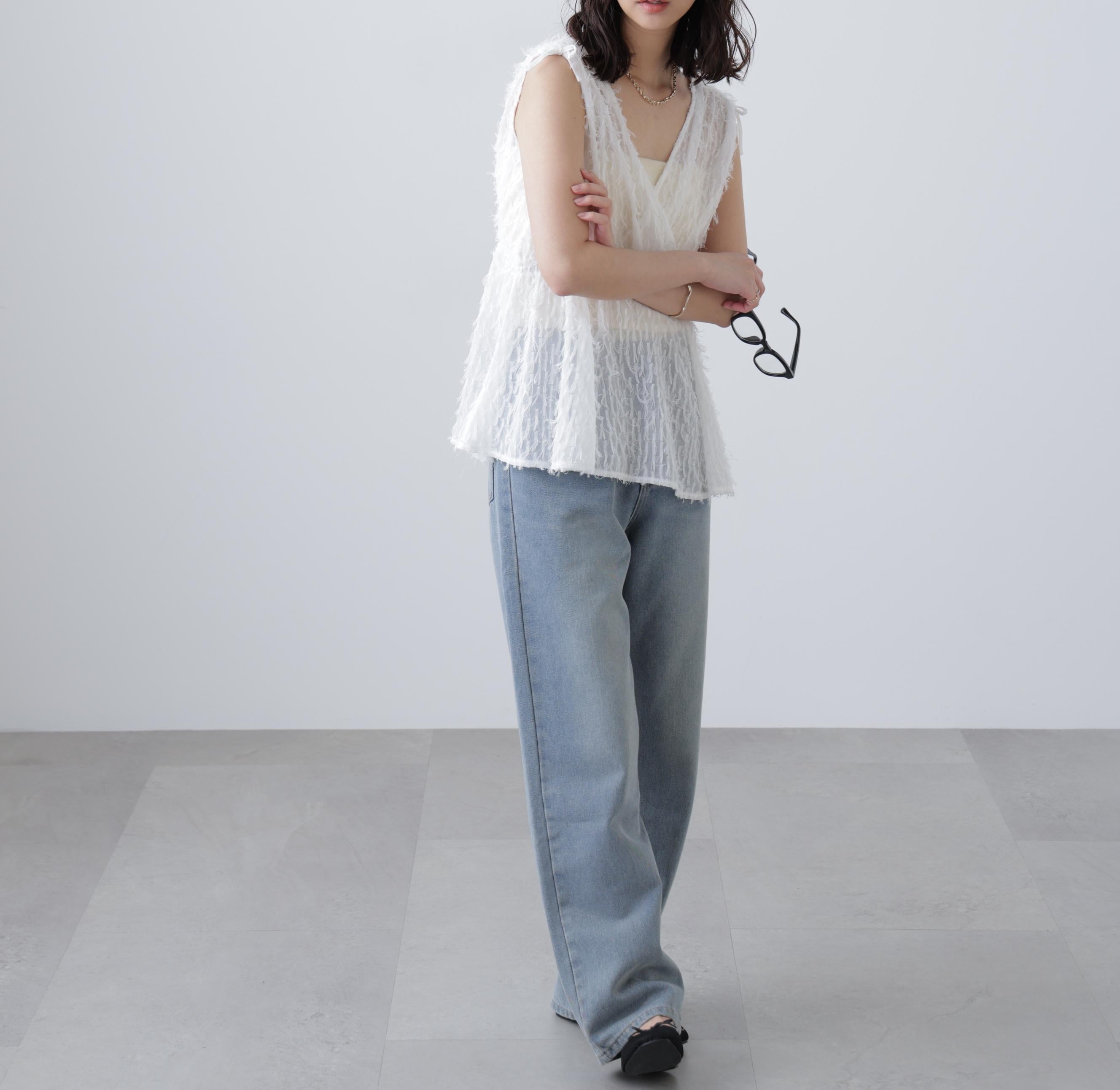 ［MFM］リボンカットジャガードチュニック オフ
