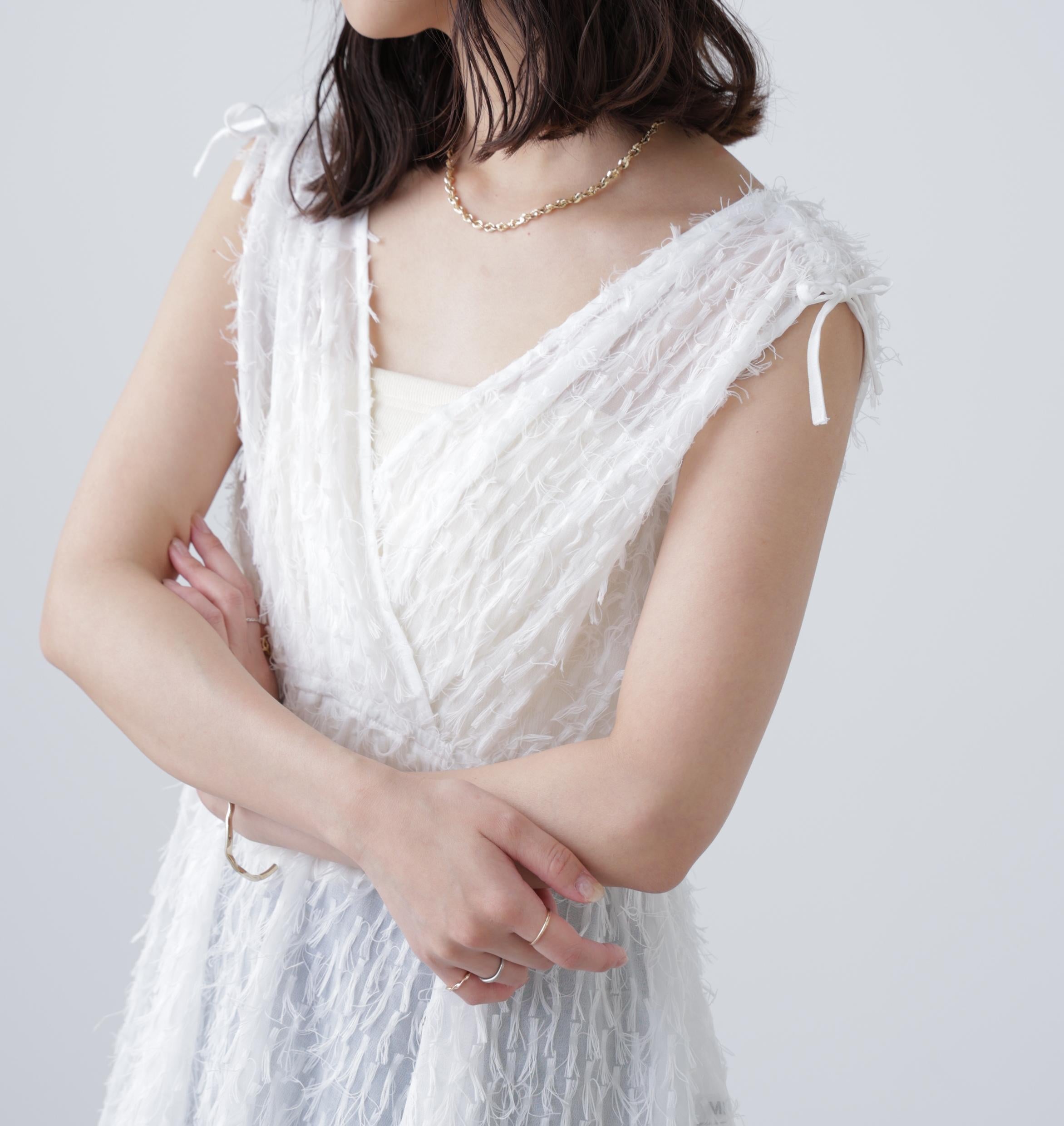 ［MFM］リボンカットジャガードチュニック オフ