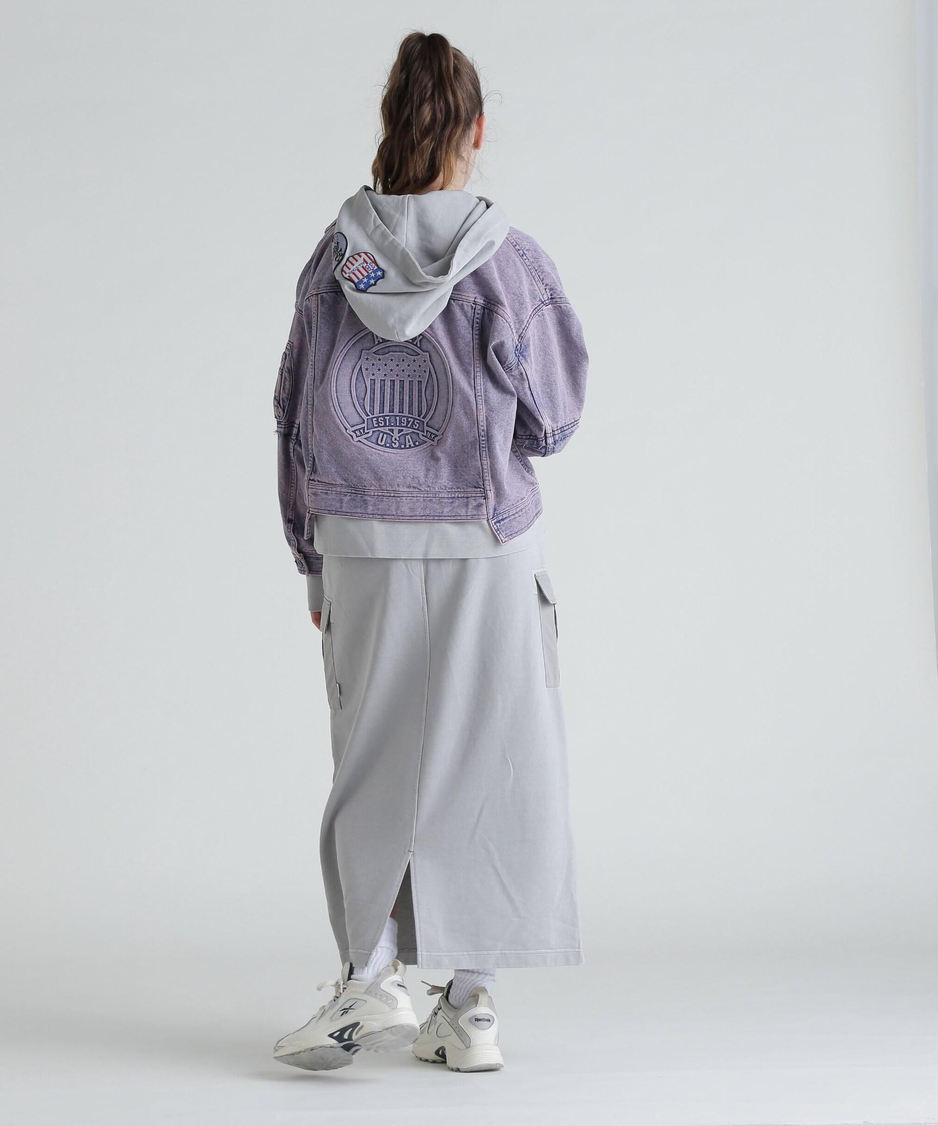 FADE WASH EAST CA>GO SKI>T/フェイドウォッシュ イーストカーゴスカート ライトグレー3