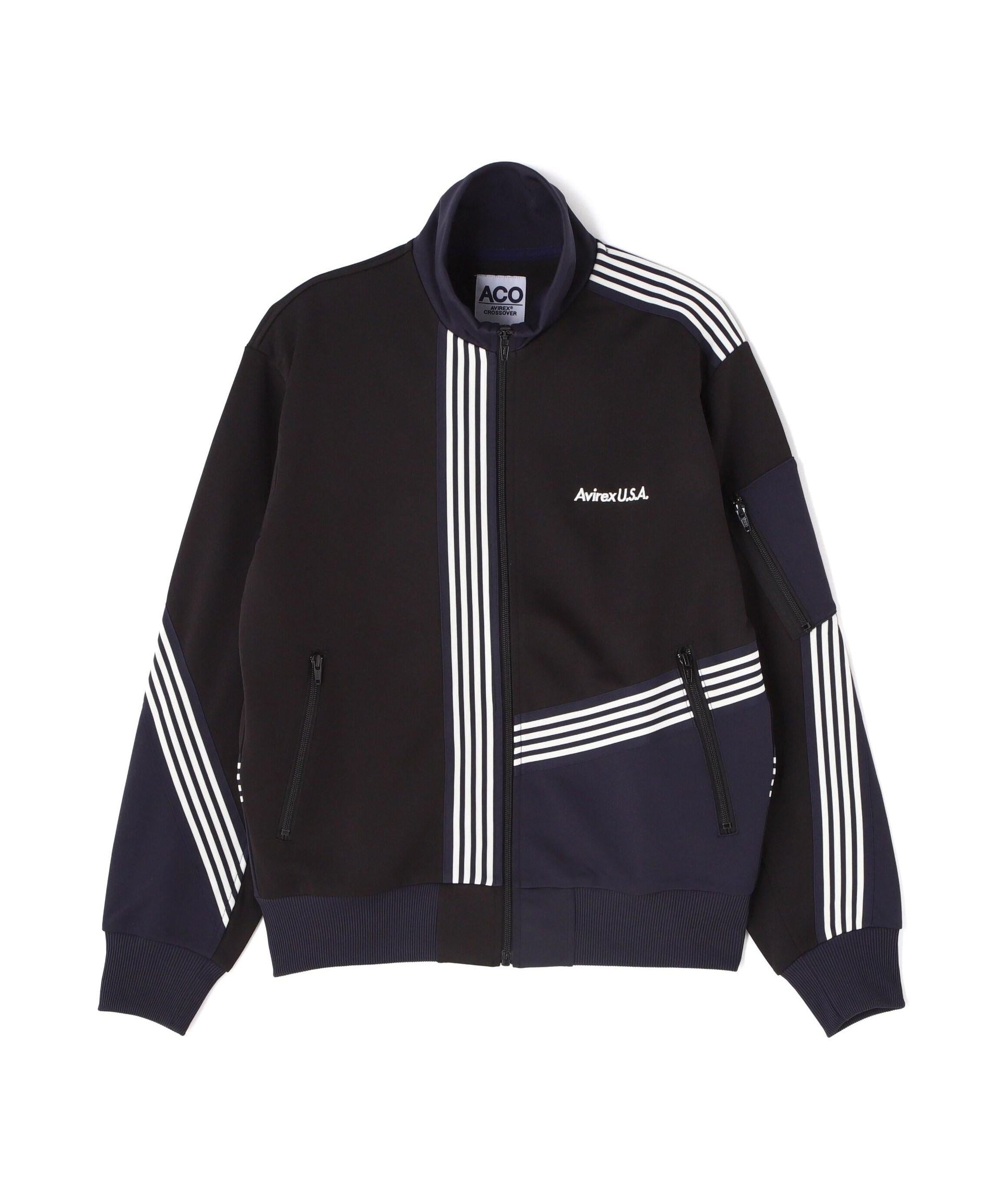 《C>OSSOVE>》T>ACK JACKET / トラック ジャケット クロスオーバー / AVI>EX / アヴィレックス ブラック