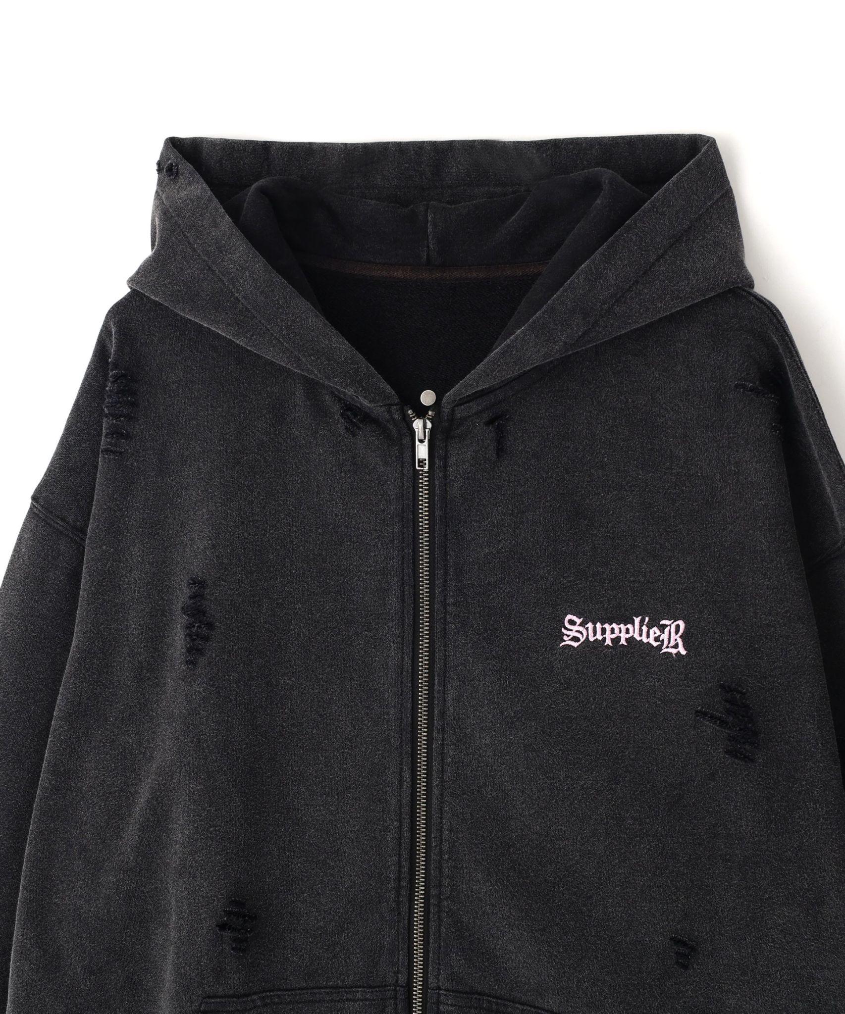 SUPPLIE>/サプライヤー/DAMAGE C>OSS HOODIE ピンク