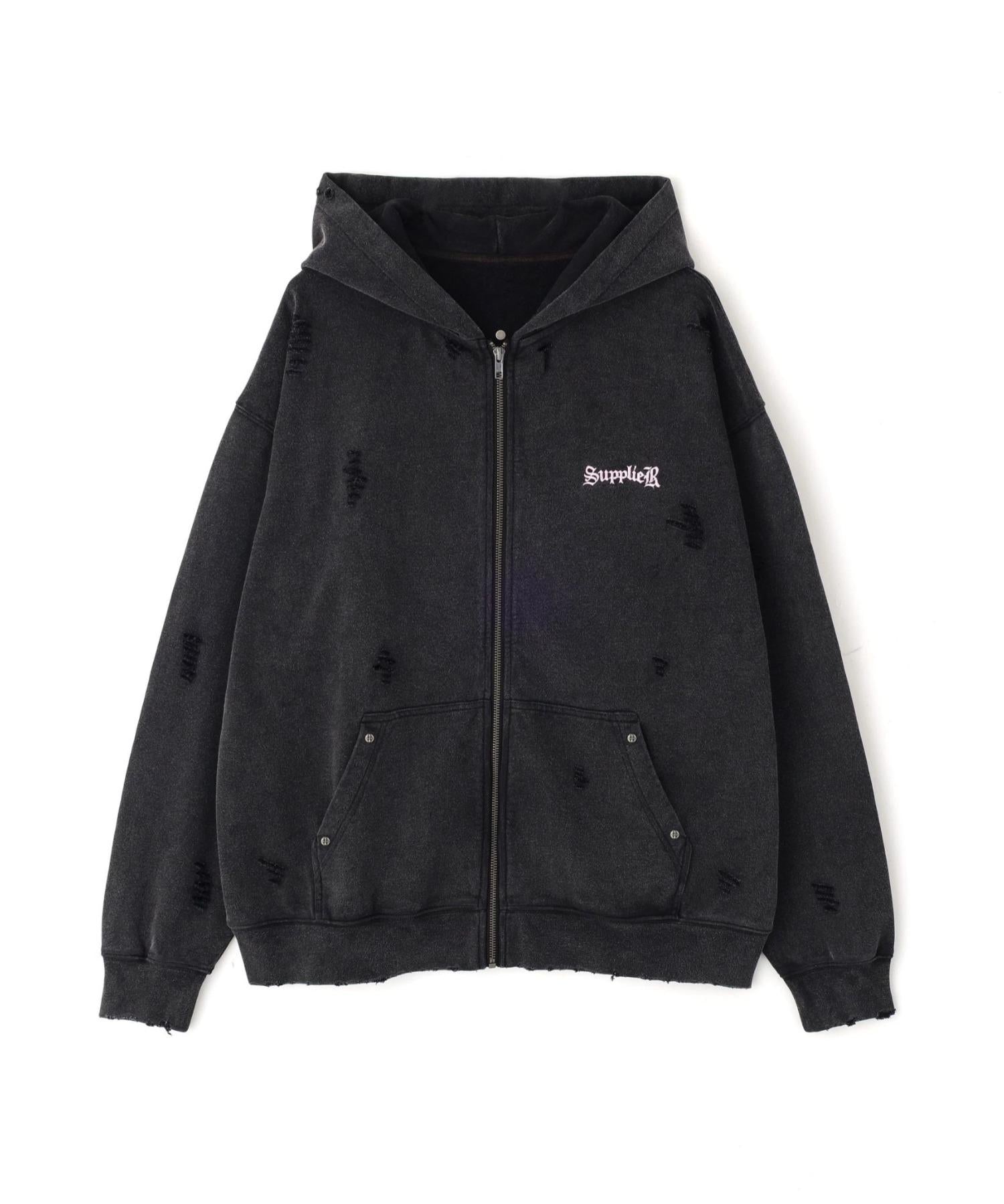 SUPPLIE>/サプライヤー/DAMAGE C>OSS HOODIE ピンク