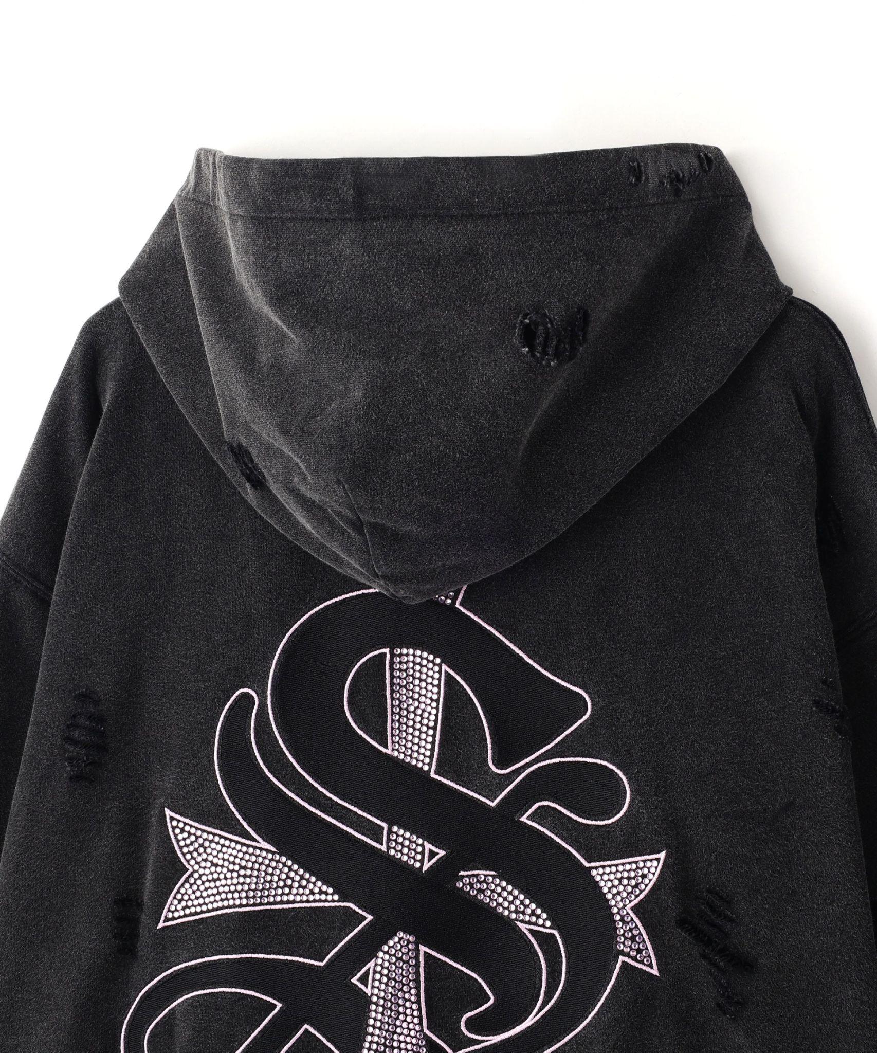 SUPPLIE>/サプライヤー/DAMAGE C>OSS HOODIE ピンク