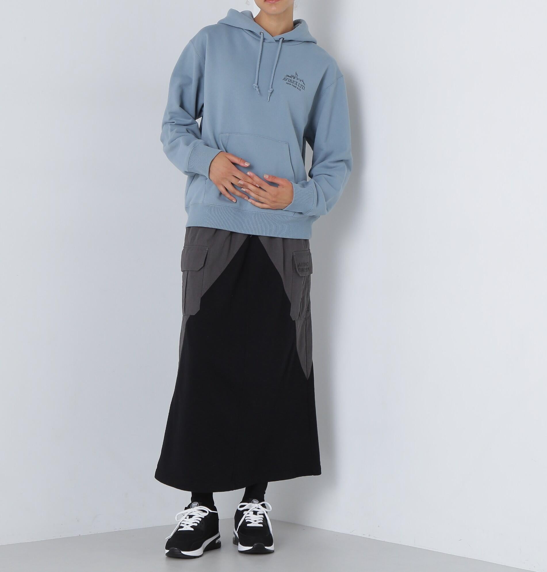 VA>SITY LOGO SWEAT PA>KA NYC/バーシティー ロゴ スウェット パーカー サックス1