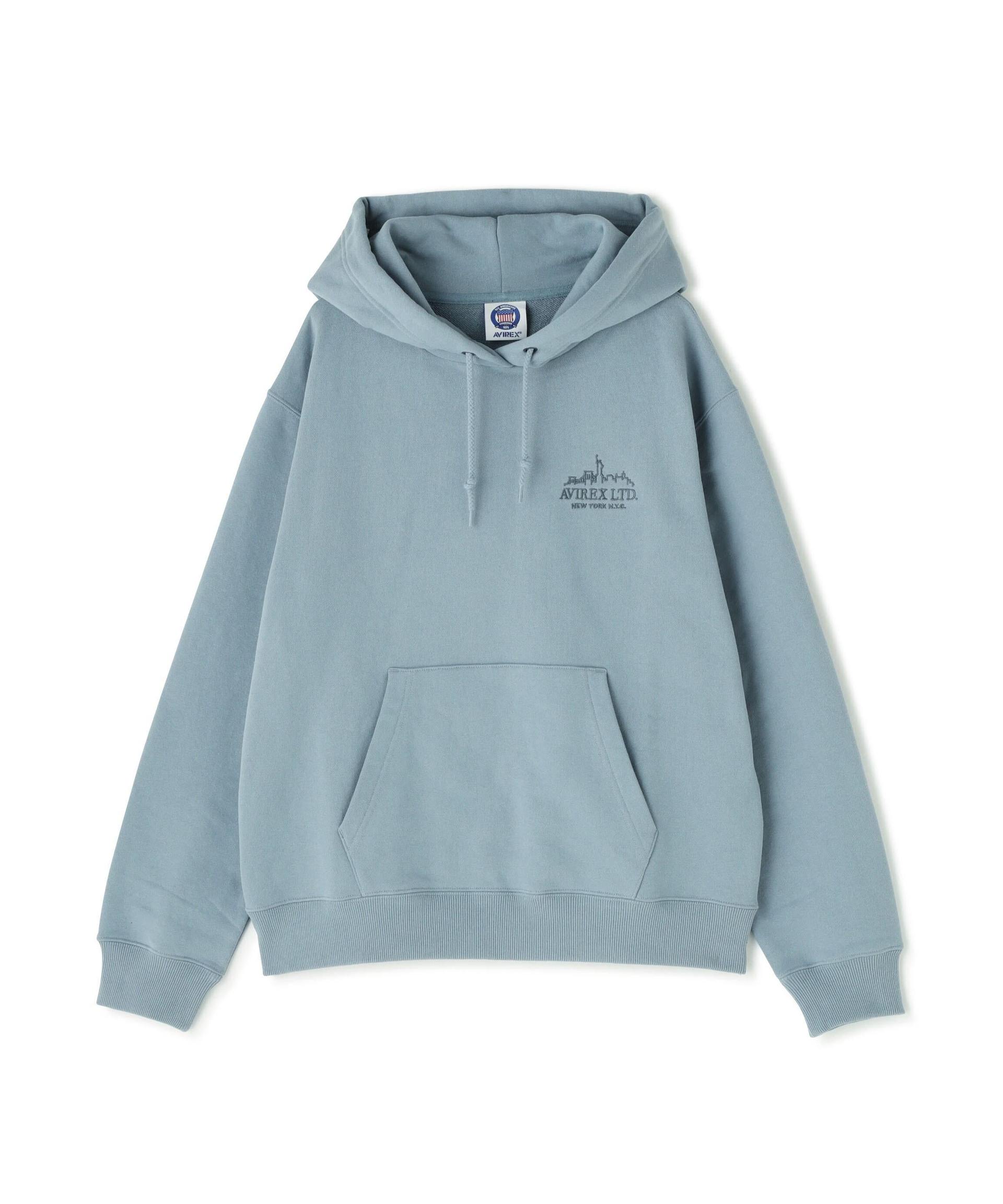 VA>SITY LOGO SWEAT PA>KA NYC/バーシティー ロゴ スウェット パーカー サックス1