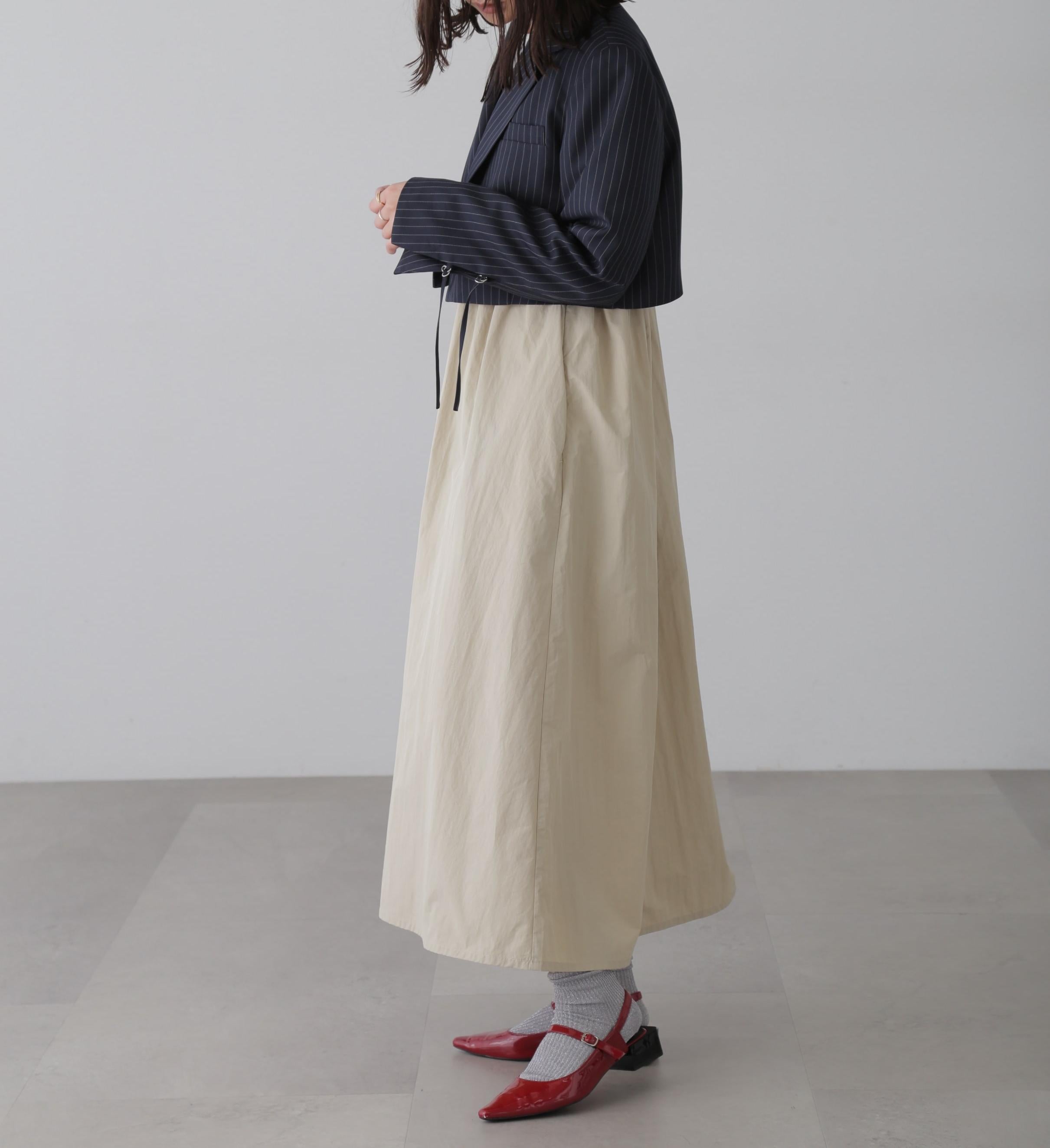 ショート丈シングルジャケット ネイビーストライプ1