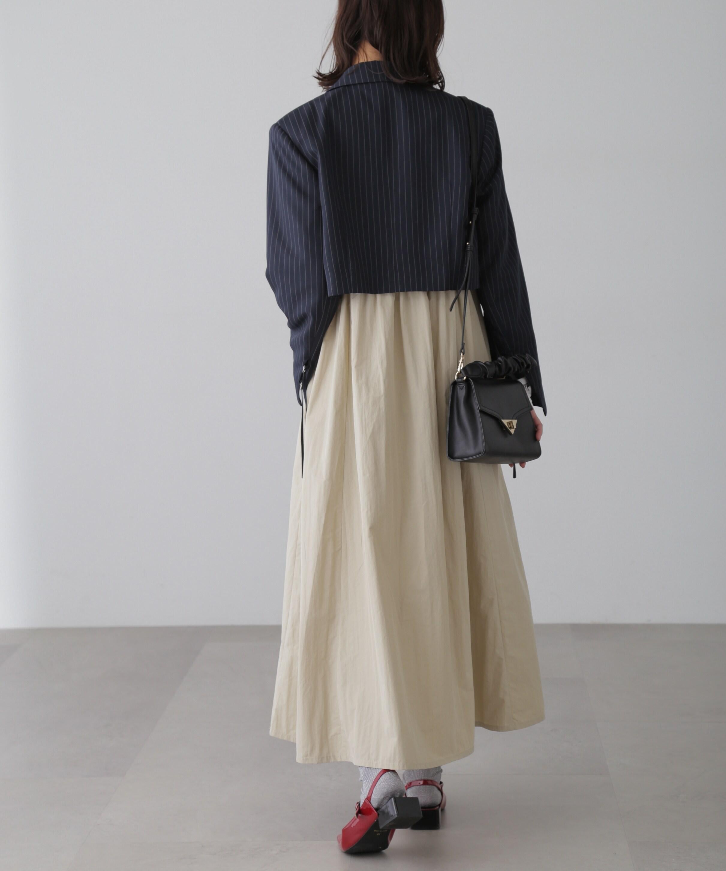 ショート丈シングルジャケット ネイビーストライプ1