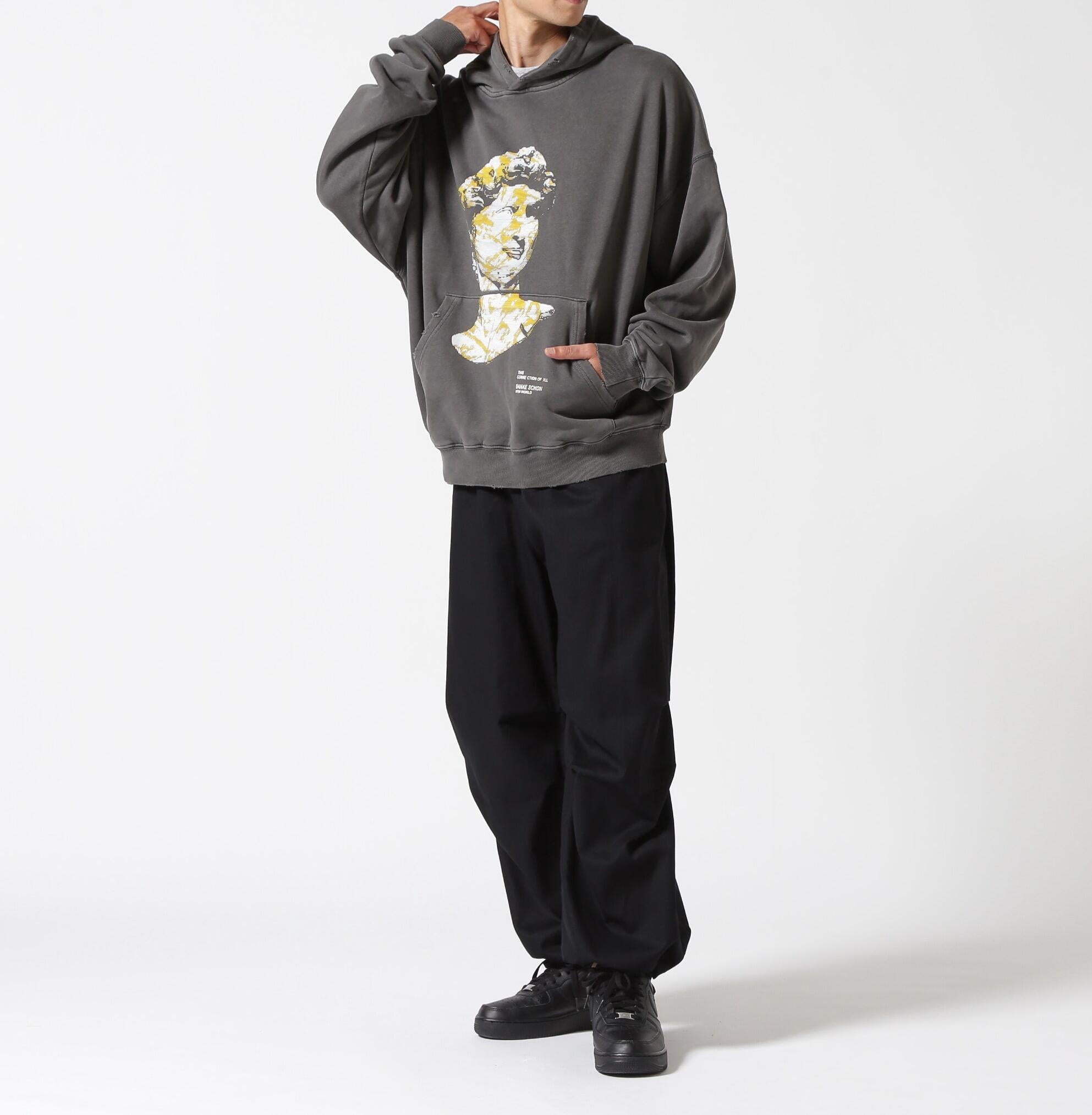 DankeSchon/ダンケシェーン/PIGMENT SWEAT HOODIE DAVID グレー