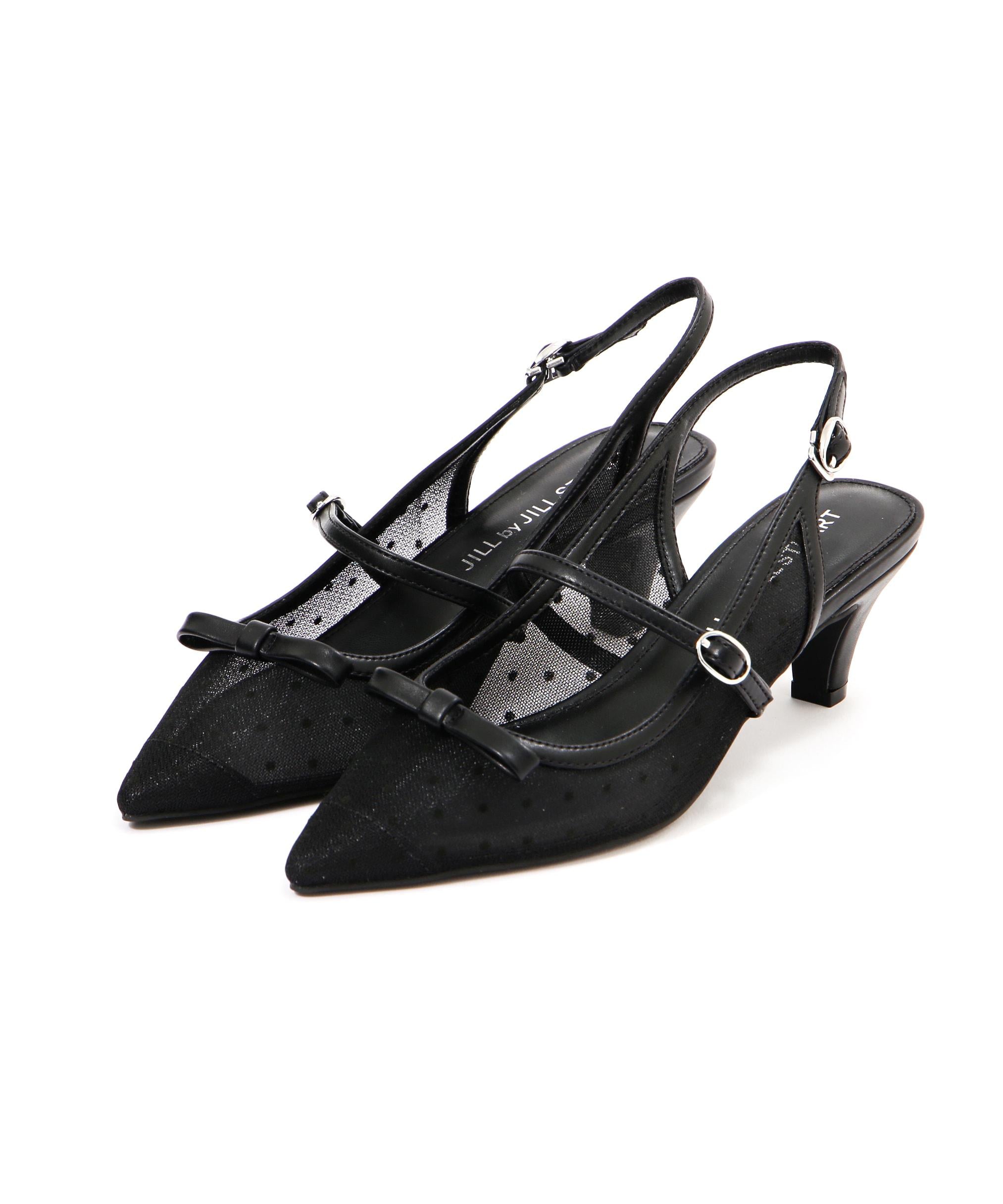 ◇ベルテッドリボンパンプス ブラック