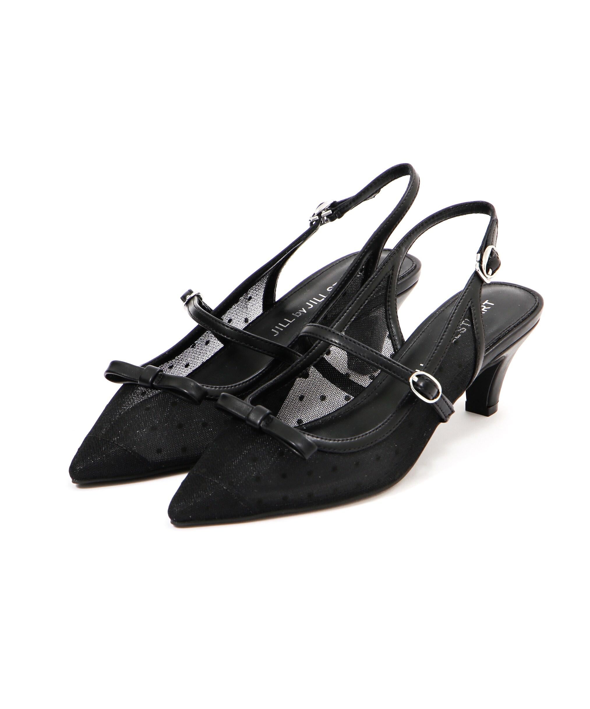 ◇ベルテッドリボンパンプス ブラック