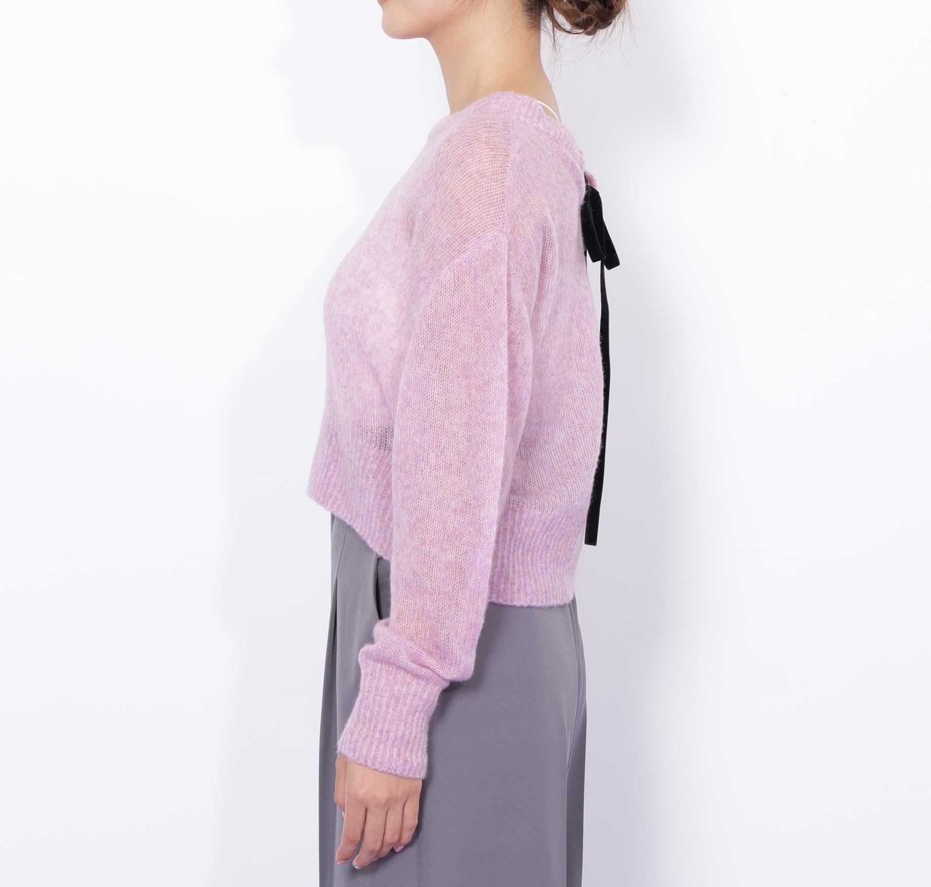 シアーリボンニット ピンク