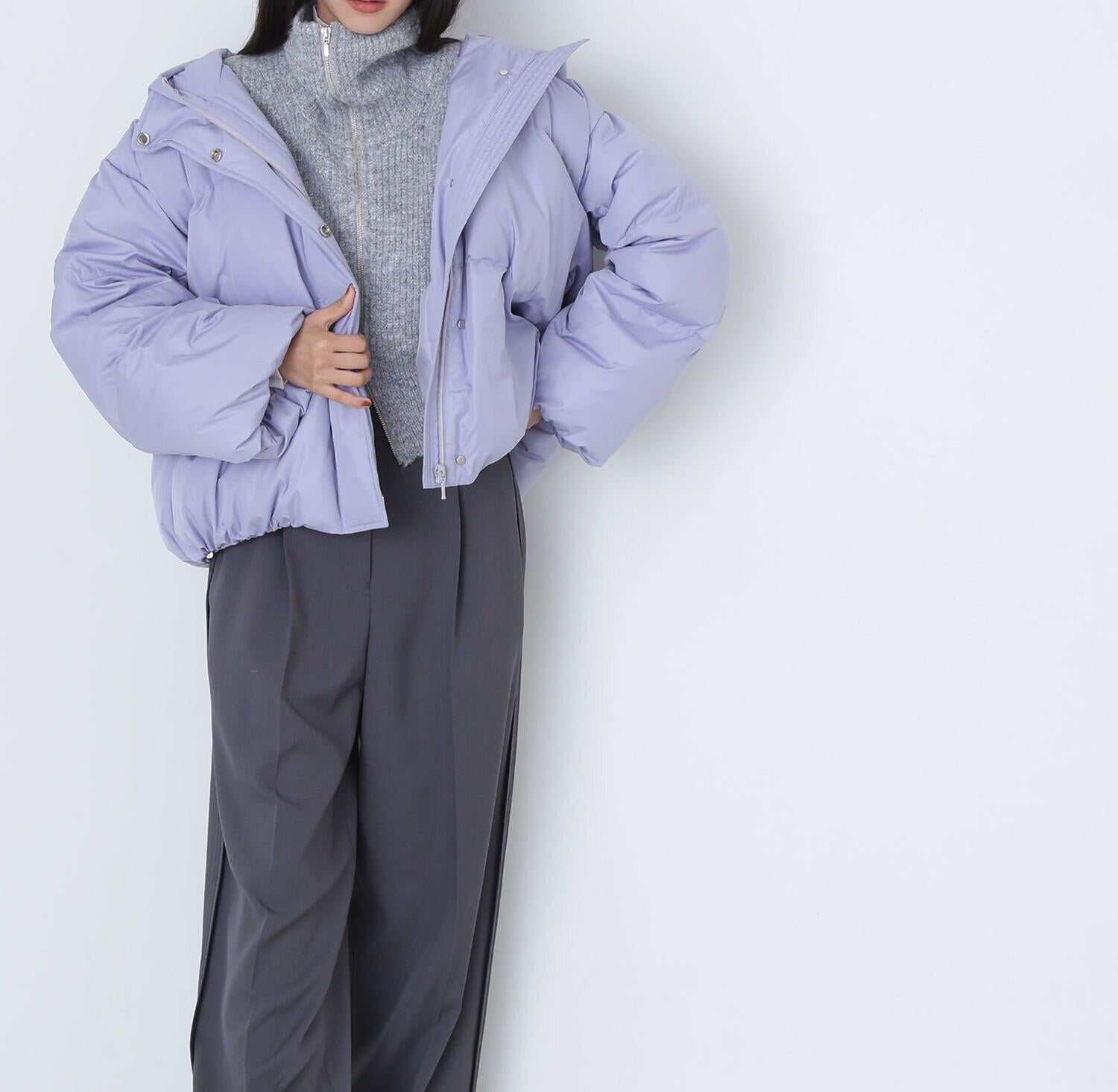 ショートフードダウン　24AW ラベンダーブルー