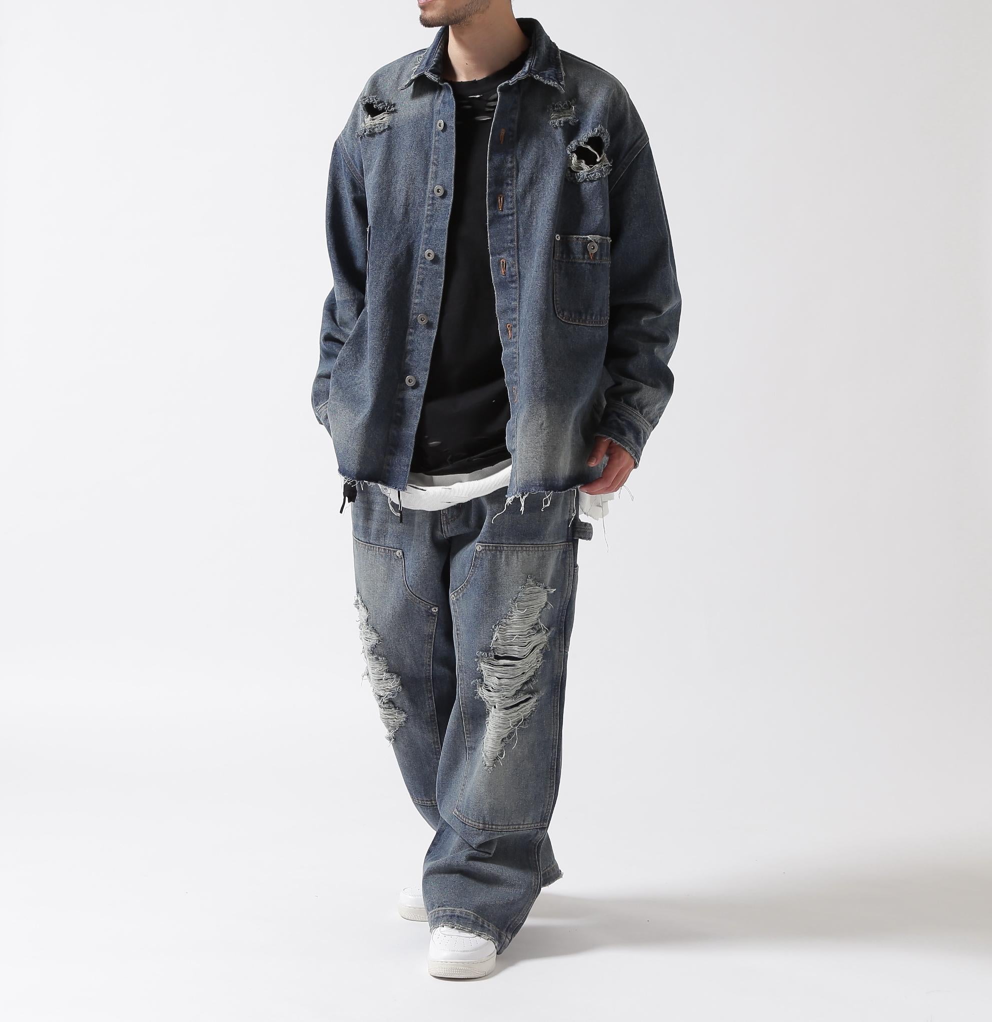 F><13NDS/フレンズ/DouleKnee Pants ブルー