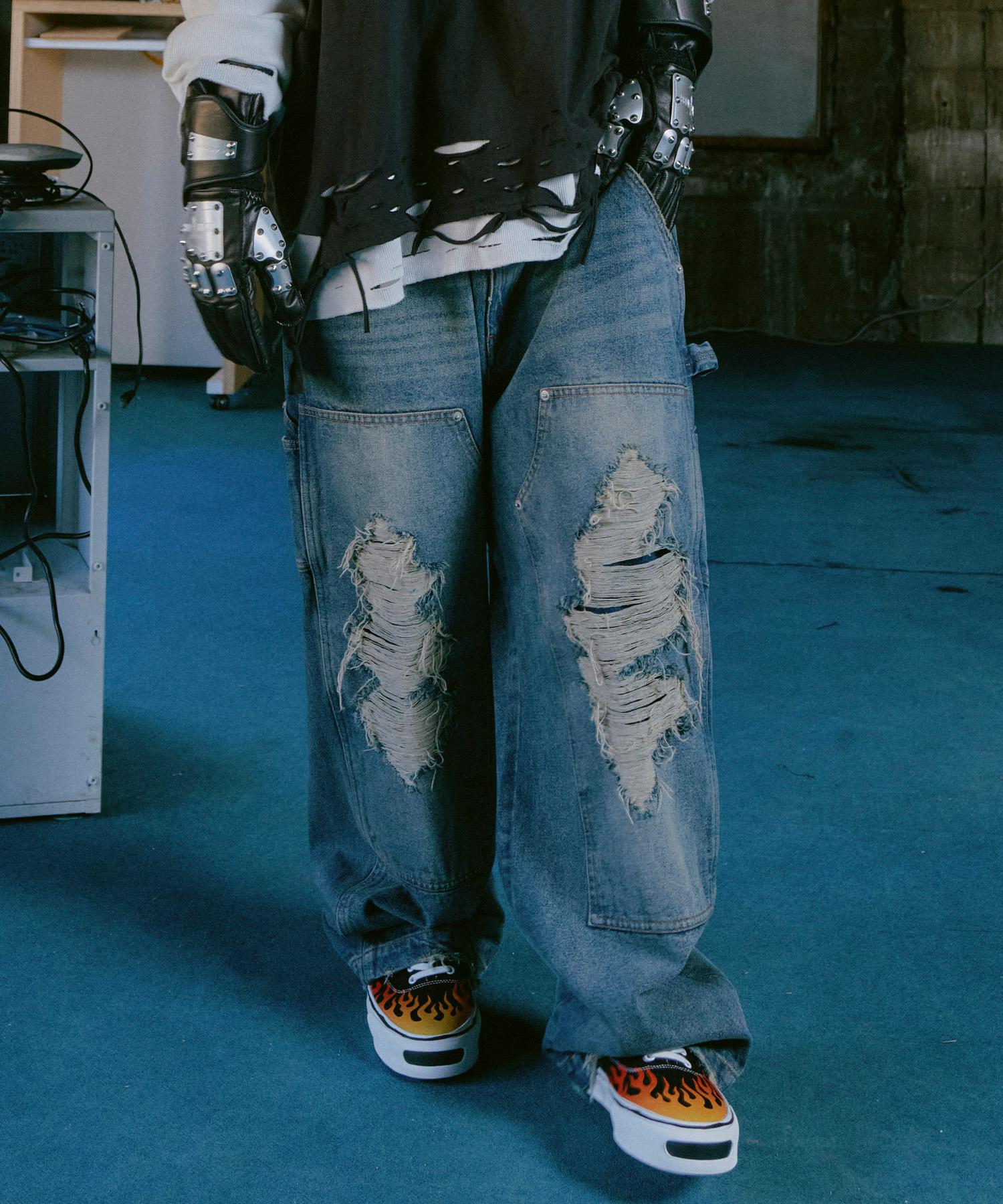 F><13NDS/フレンズ/DouleKnee Pants ブルー