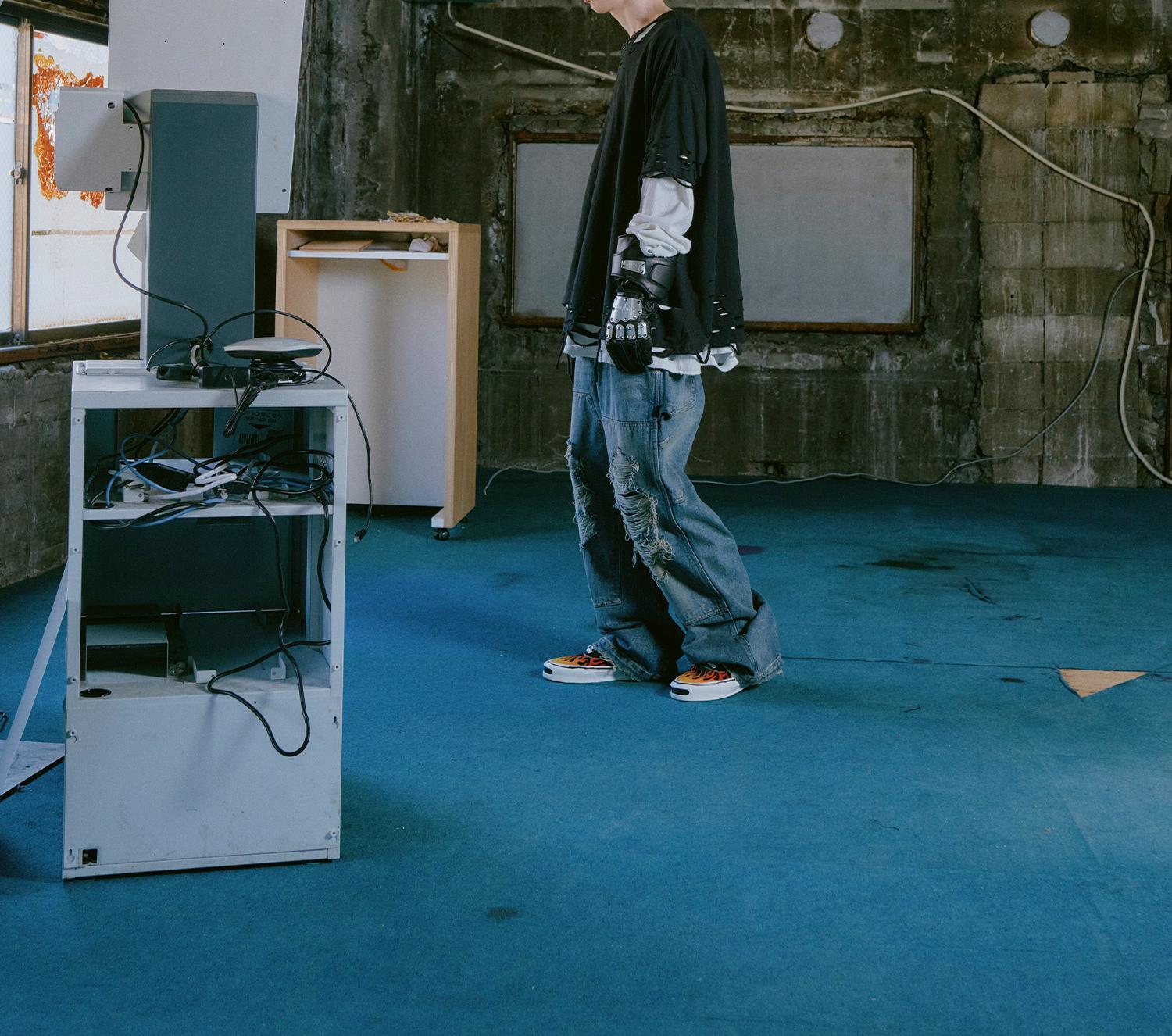 F><13NDS/フレンズ/DouleKnee Pants ブルー