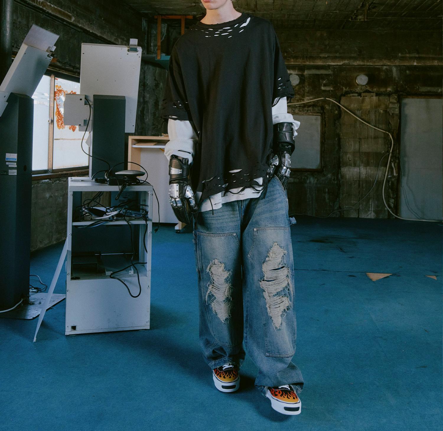 F><13NDS/フレンズ/DouleKnee Pants ブルー