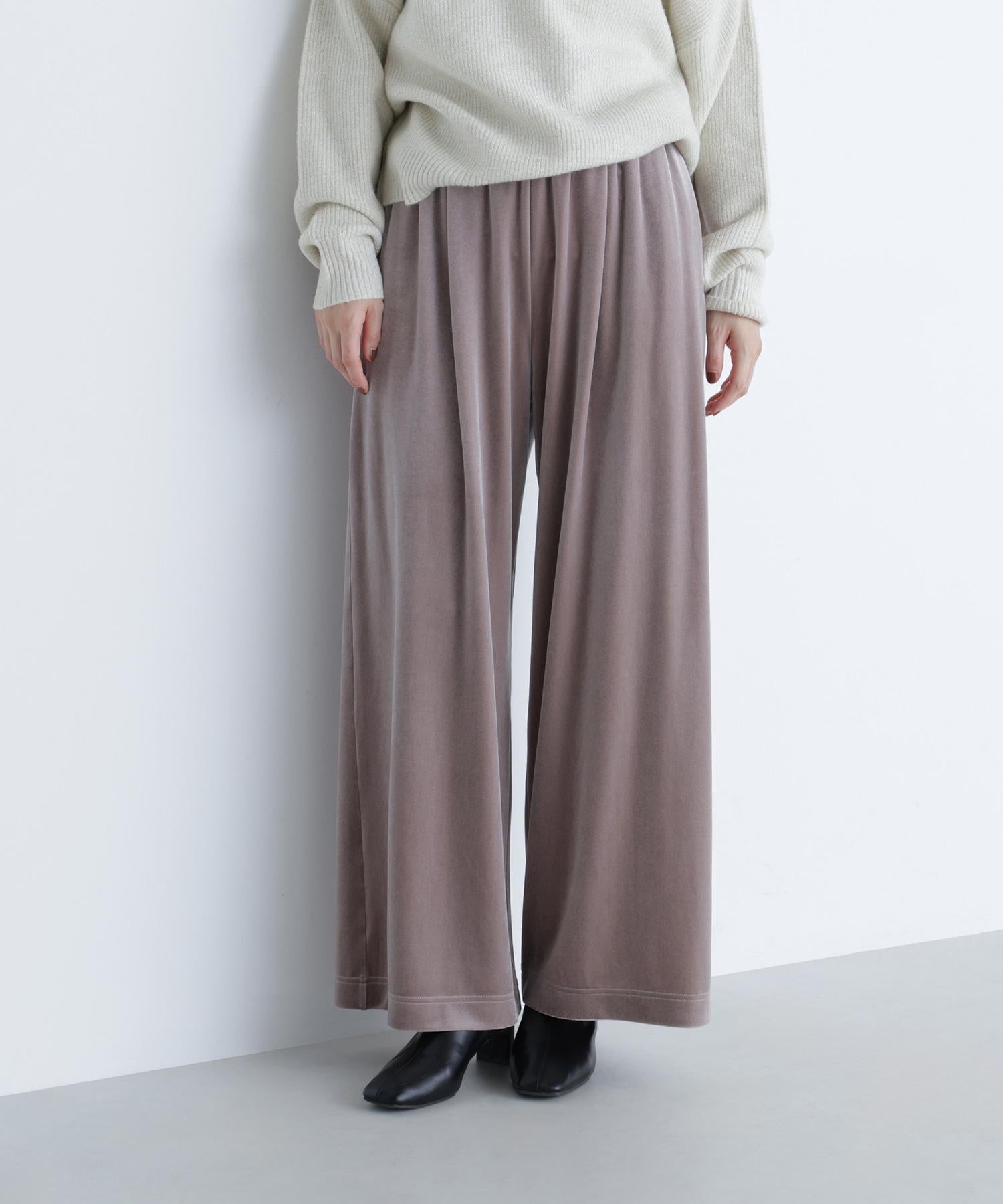 ベロアイージーパンツ グレージュ3