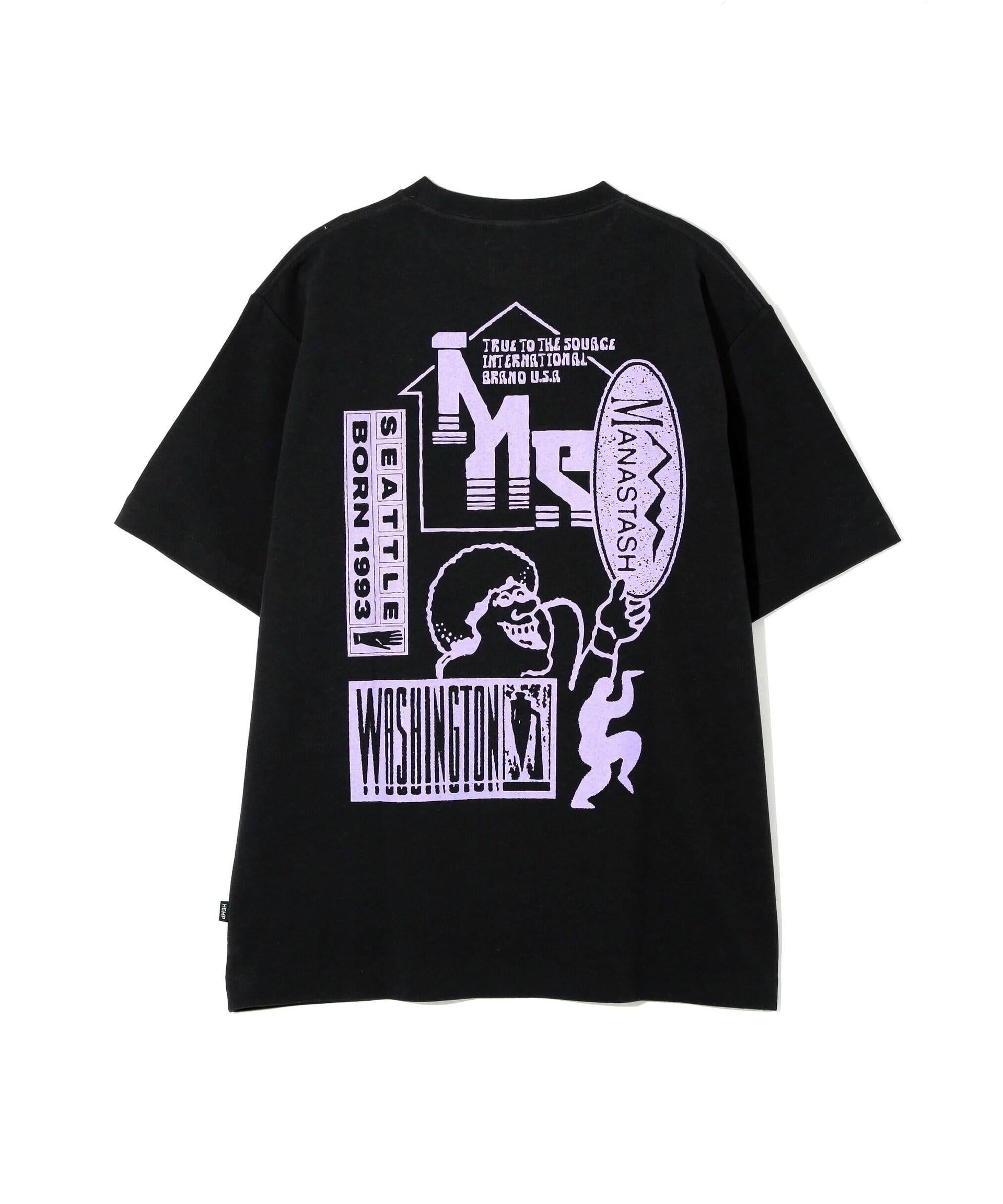 MANASTASH/マナスタッシュ/HEMP TEE JUMRLE ブラック
