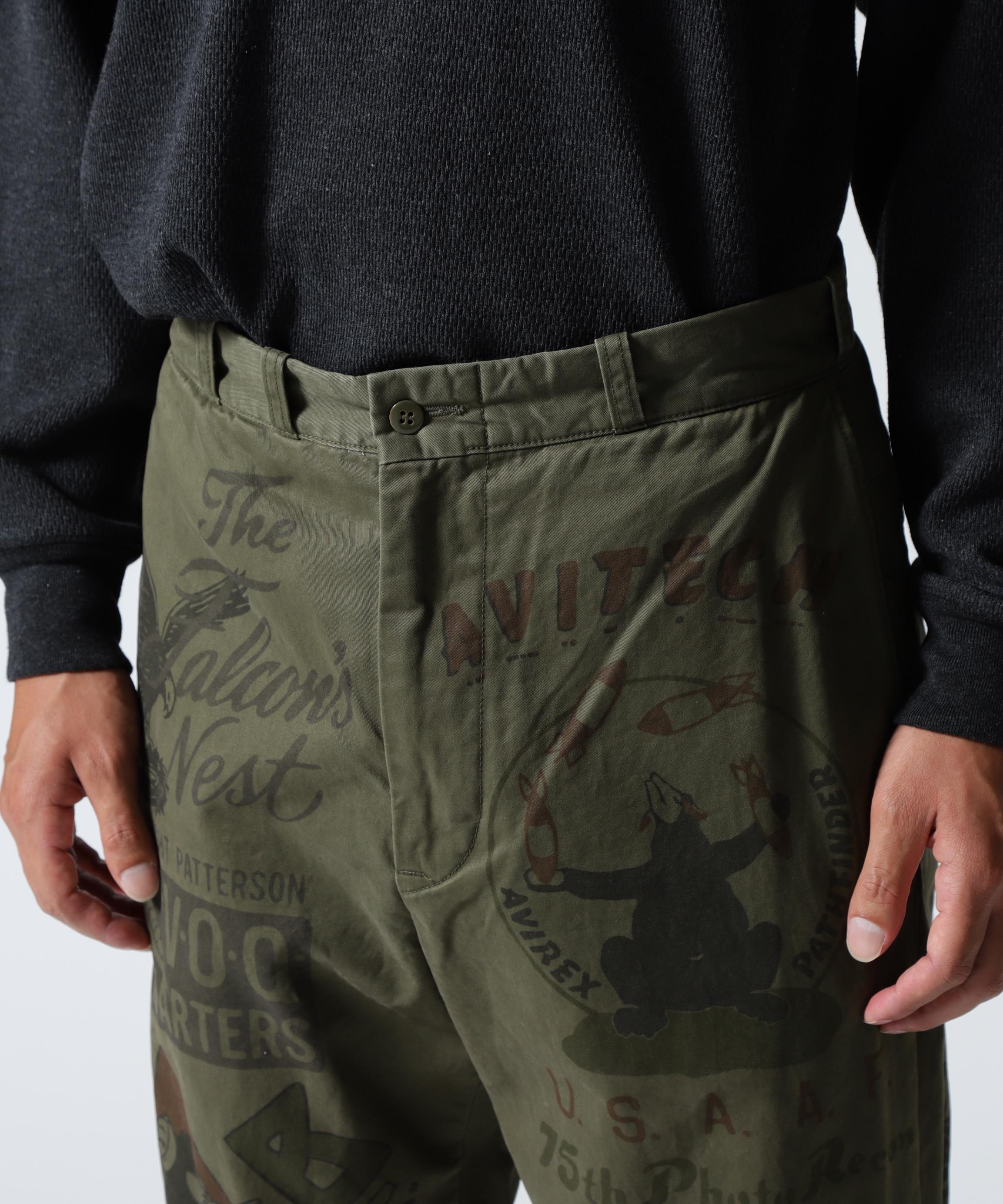 《RESTORE COLLECTION》60’s ARMY CHINO PANTS ”ARCHIVE GRAPHIC” オリーブ