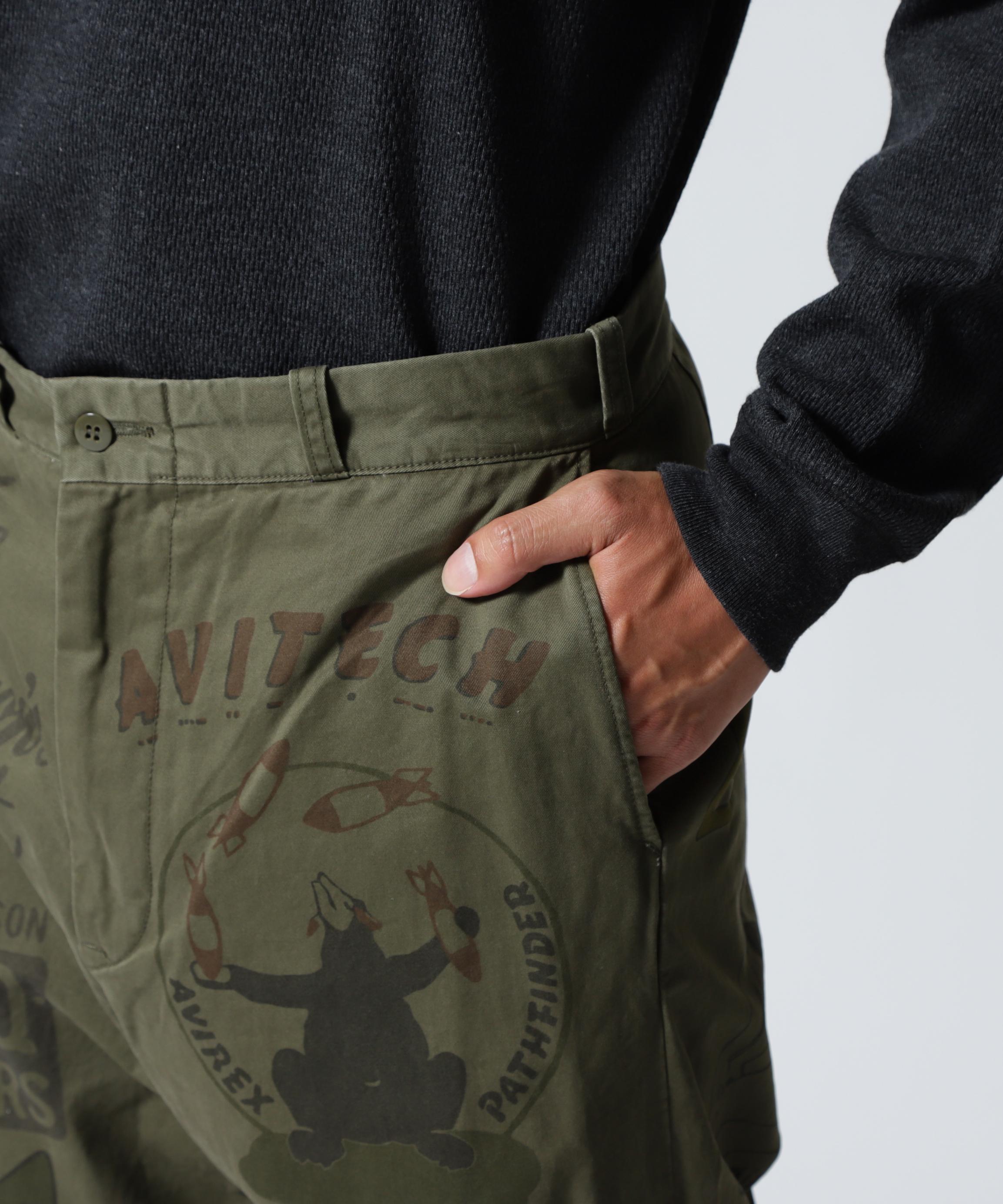 《RESTORE COLLECTION》60’s ARMY CHINO PANTS ”ARCHIVE GRAPHIC” オリーブ