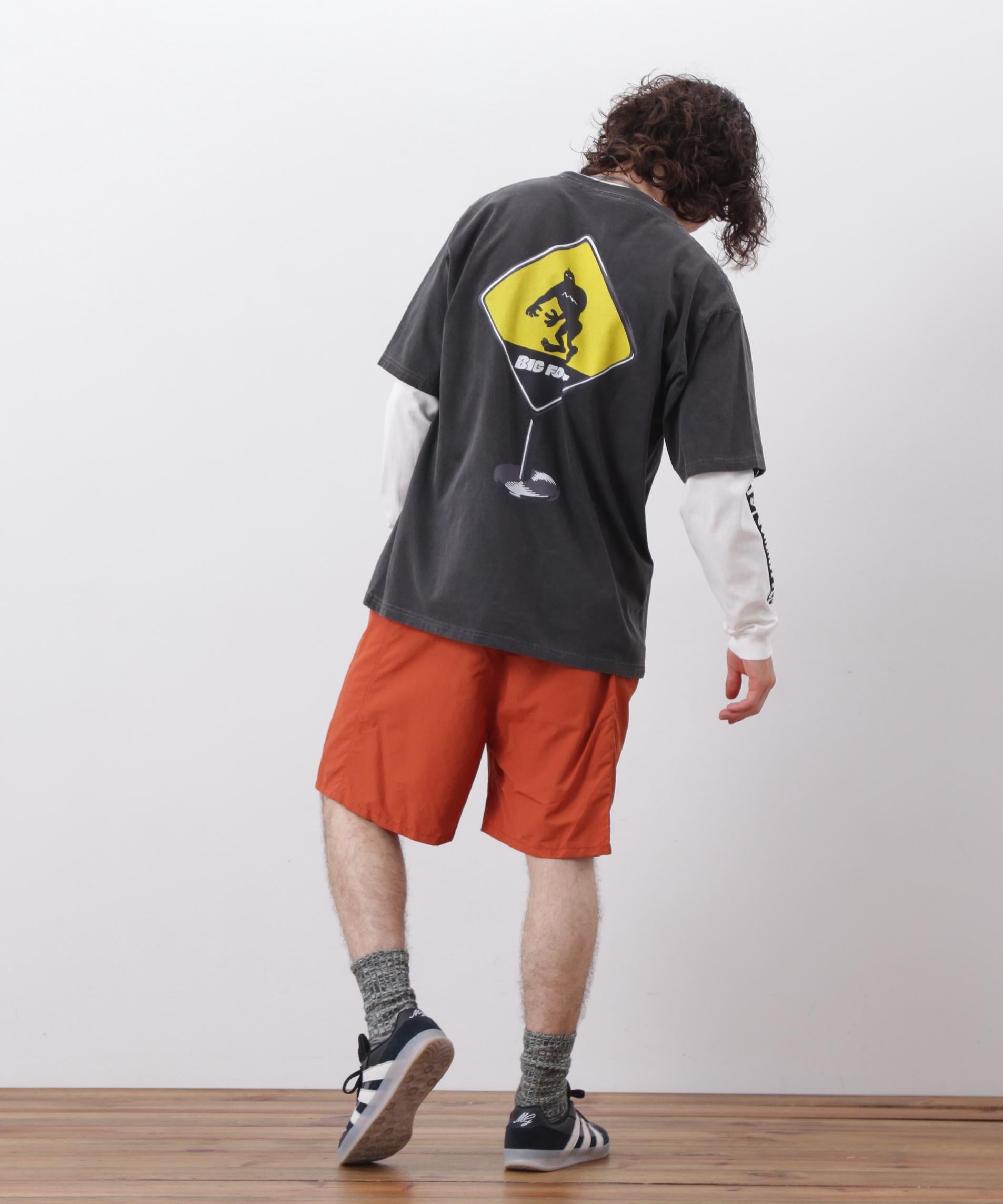 MANASTASH/マナスタッシュ/PUMICE TEE CAUTION! ブラック