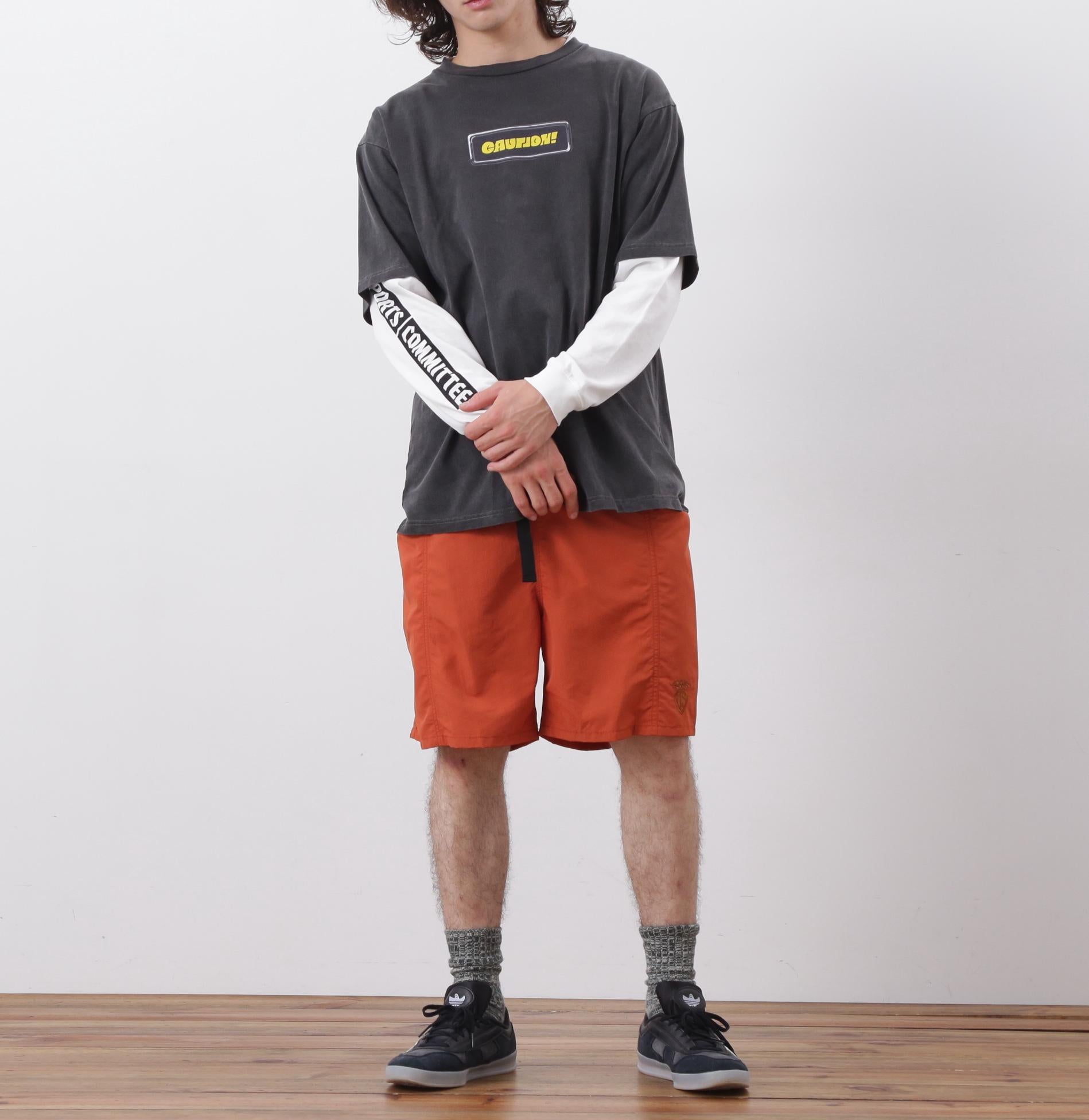 MANASTASH/マナスタッシュ/PUMICE TEE CAUTION! ブラック