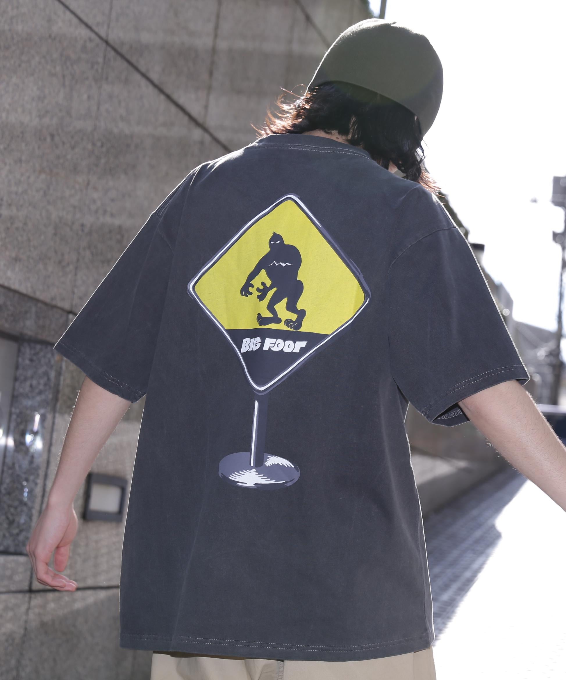 MANASTASH/マナスタッシュ/PUMICE TEE CAUTION! ブラック