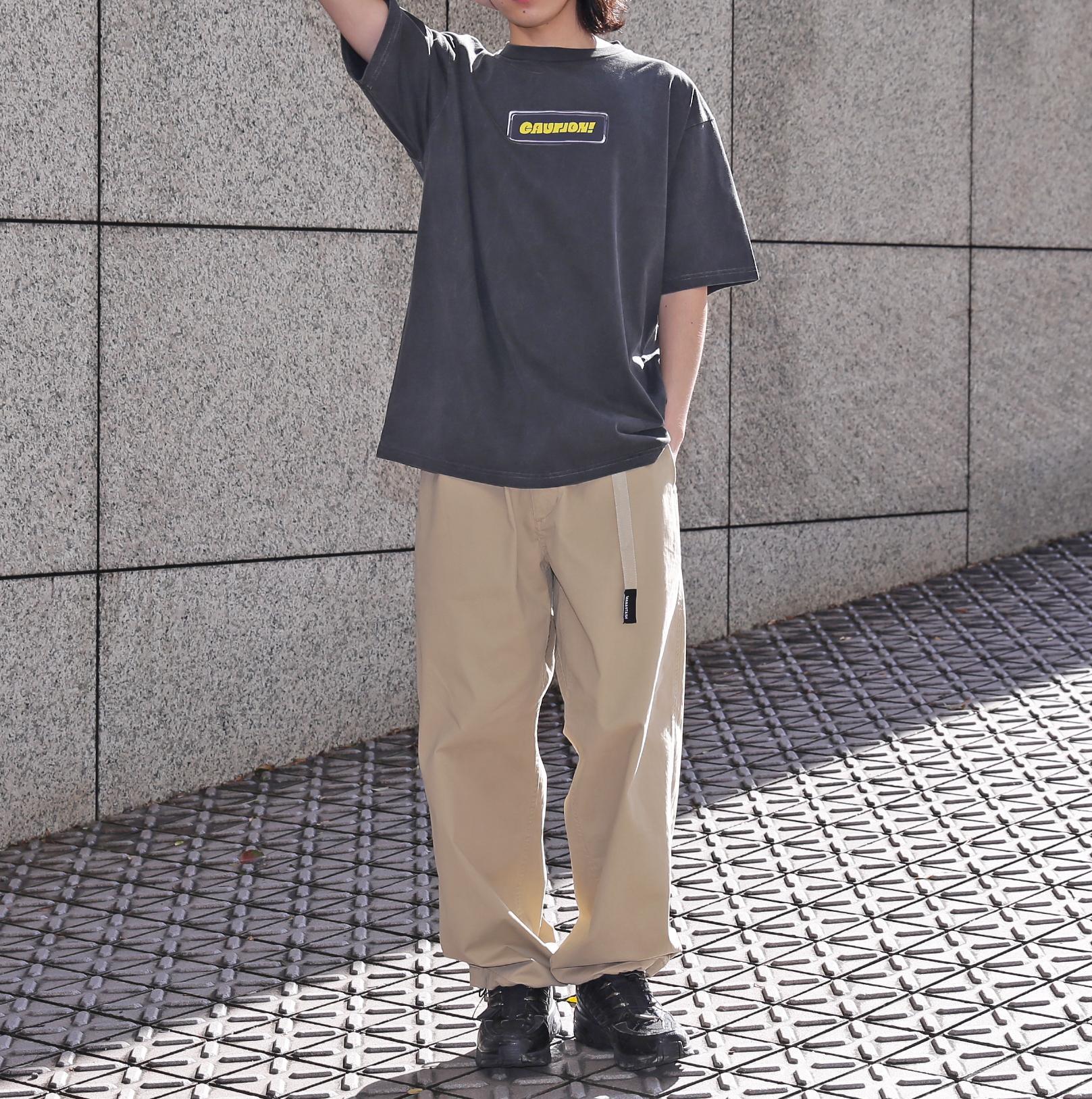 MANASTASH/マナスタッシュ/PUMICE TEE CAUTION! ブラック