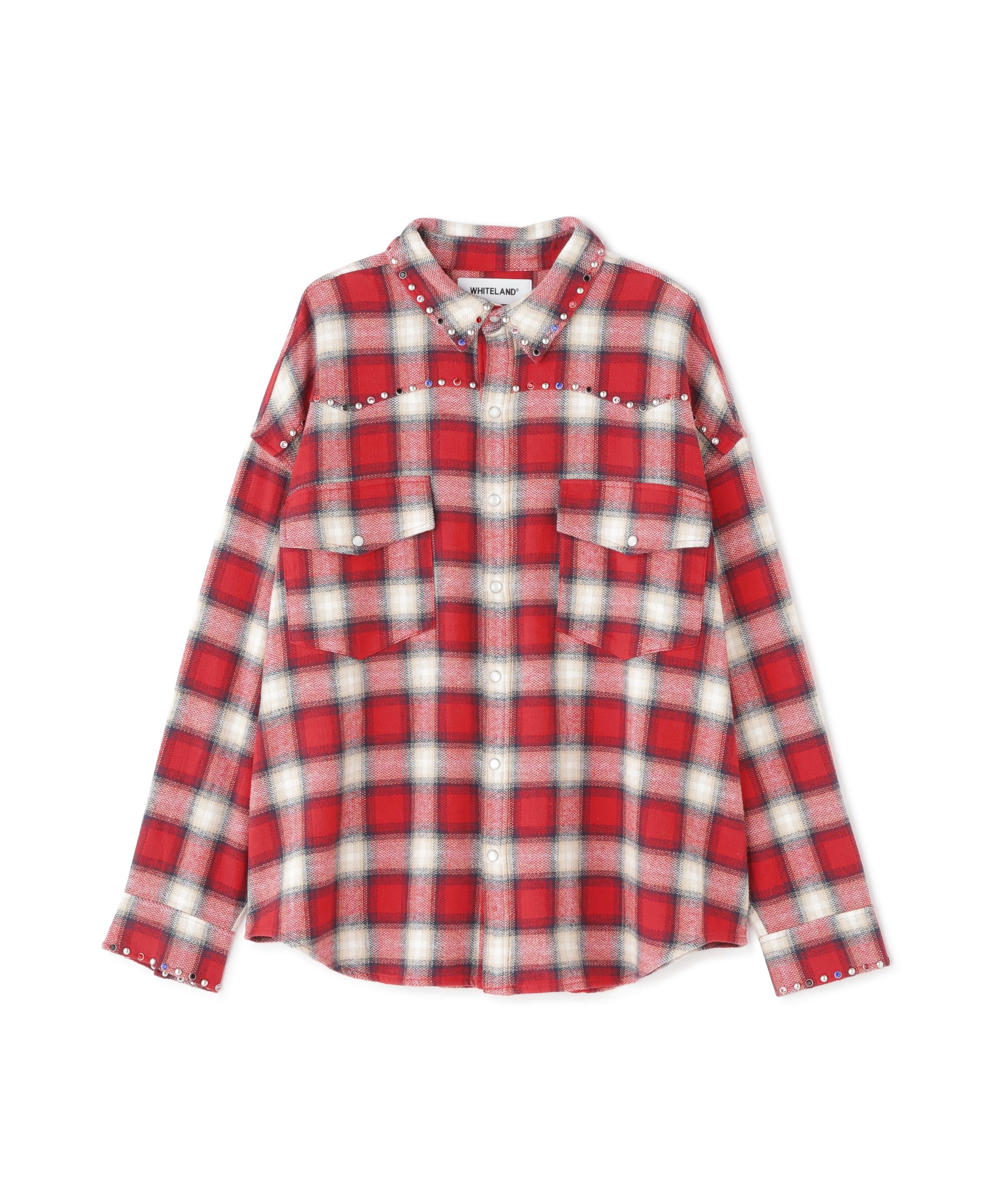 WHITELAND/ホワイトランド/STUDS WESTERN SHIRT レッド