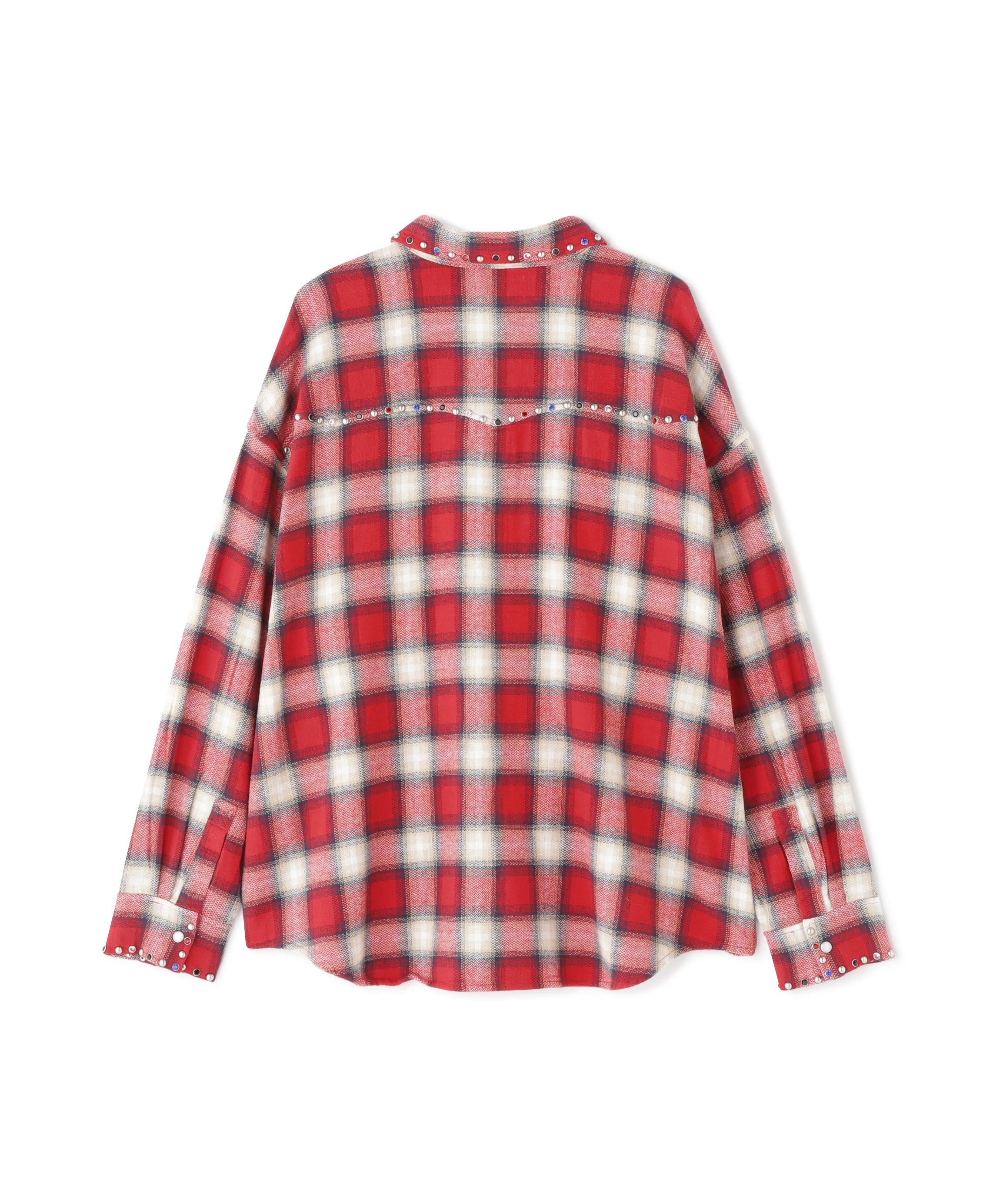 WHITELAND/ホワイトランド/STUDS WESTERN SHIRT レッド