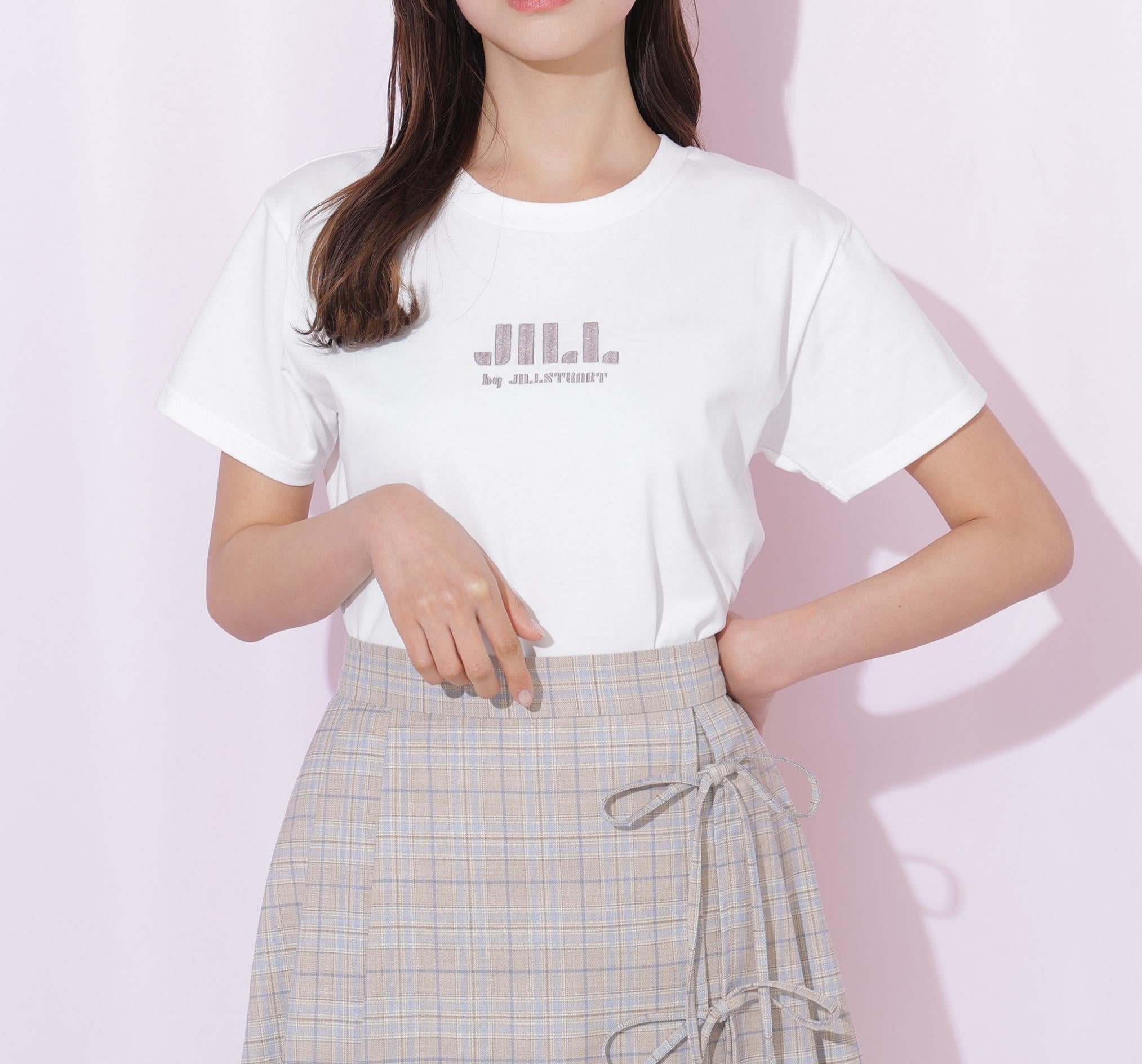 刺繍ロゴTシャツオーガニックコットン ホワイトモカ