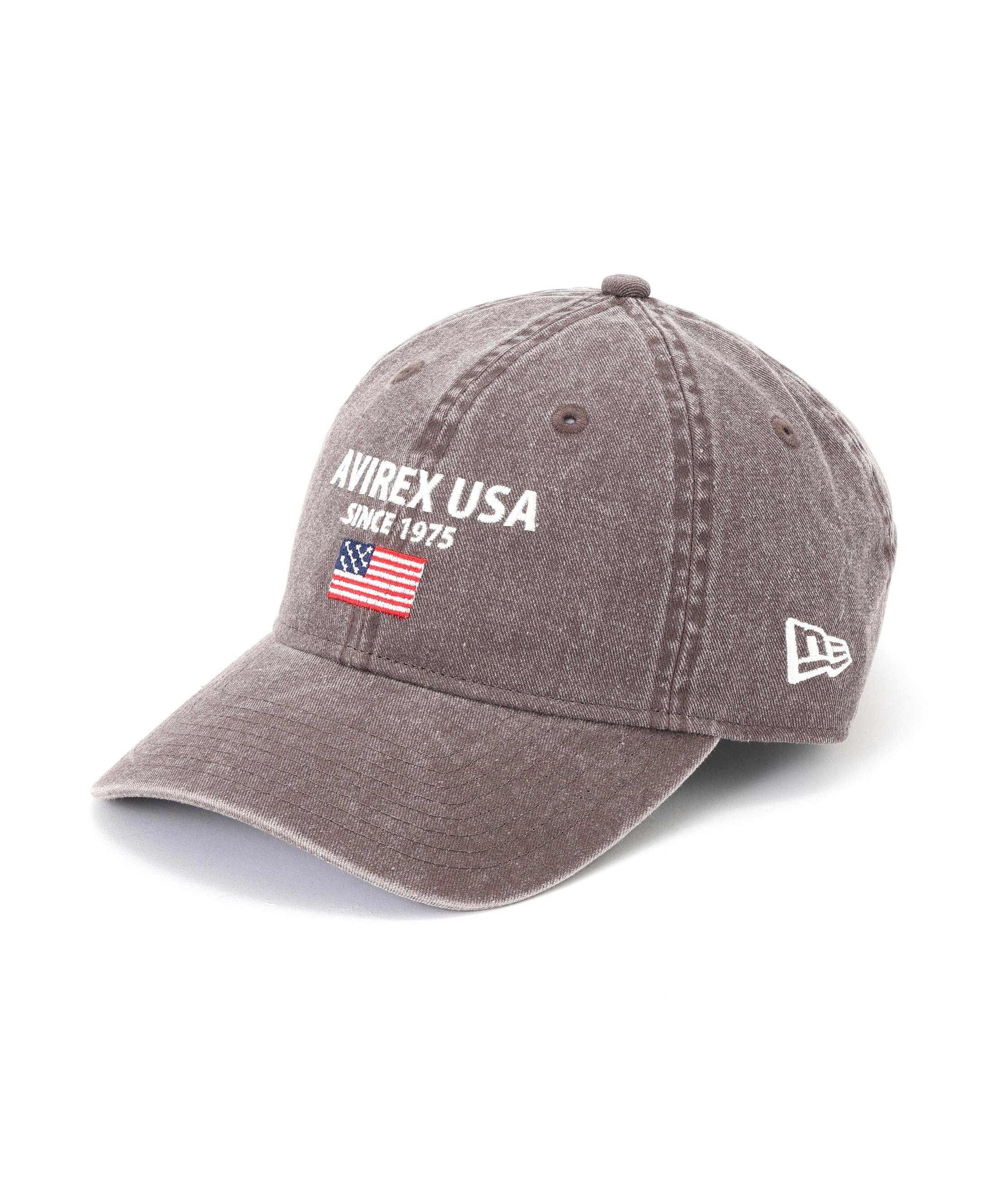 直営店限定/×ニューエラ ポロキャップ USA国旗/ AVI>EX×NEW E>A 9TWENTY POLO CAP ブラウン