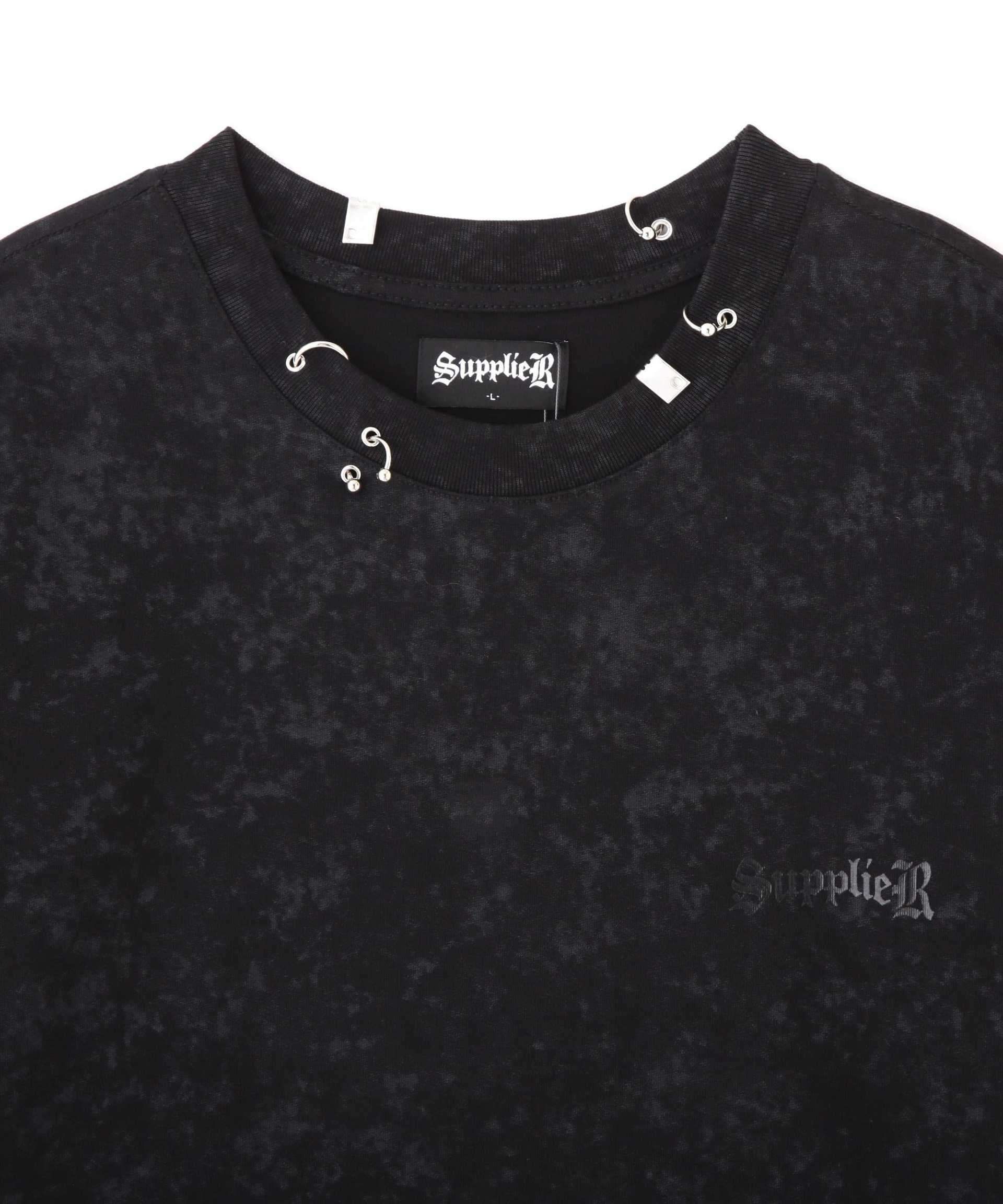 SUPPLIE>/サプライヤー/Vintage Wash Pieced Coss Tee ブラック