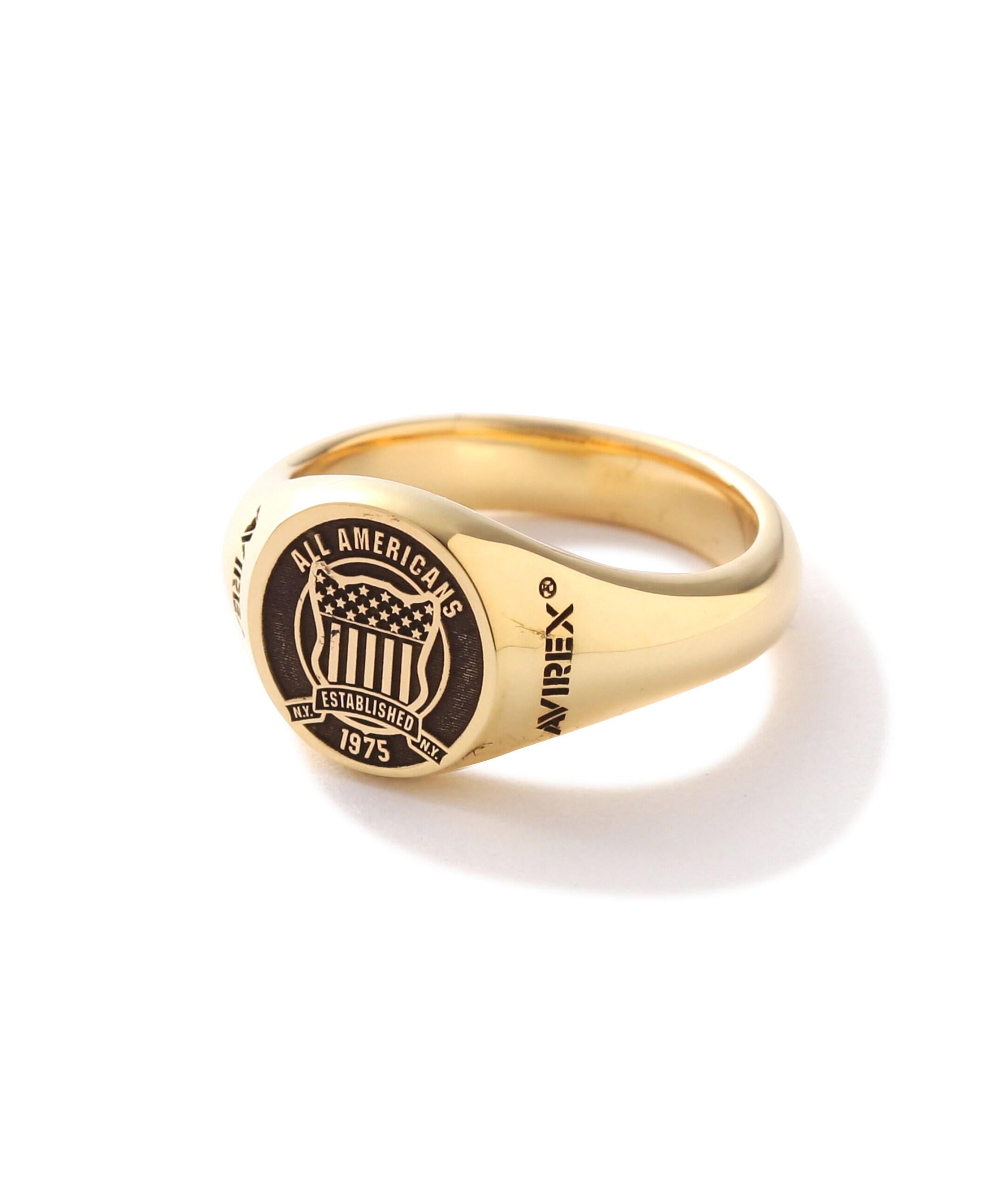 《AVI>EXy J.H.M CO.，LTD. 》"VA>SITY" SIGNATU>E >ING GOLD PLATED /  ゴールド