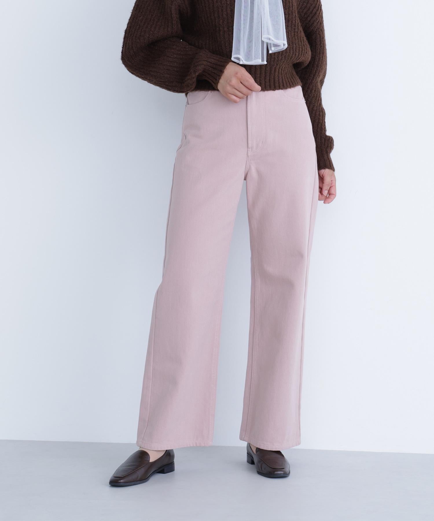 私に“ちょうどいい”ワイドストレートパンツ ピンク