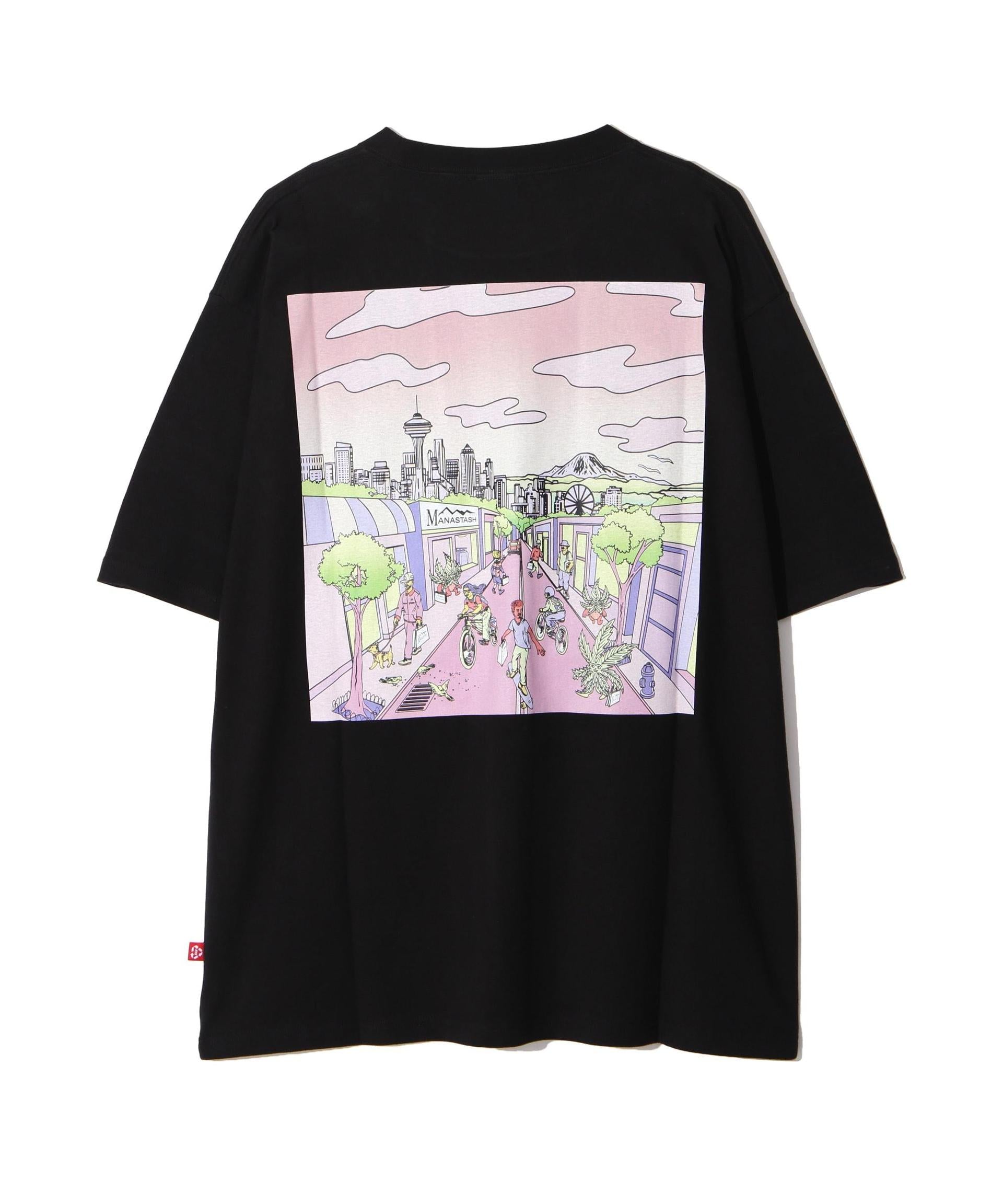 MANASTASH/マナスタッシュ/RE:CTN L/S TEE DT SEATTLE ブラック
