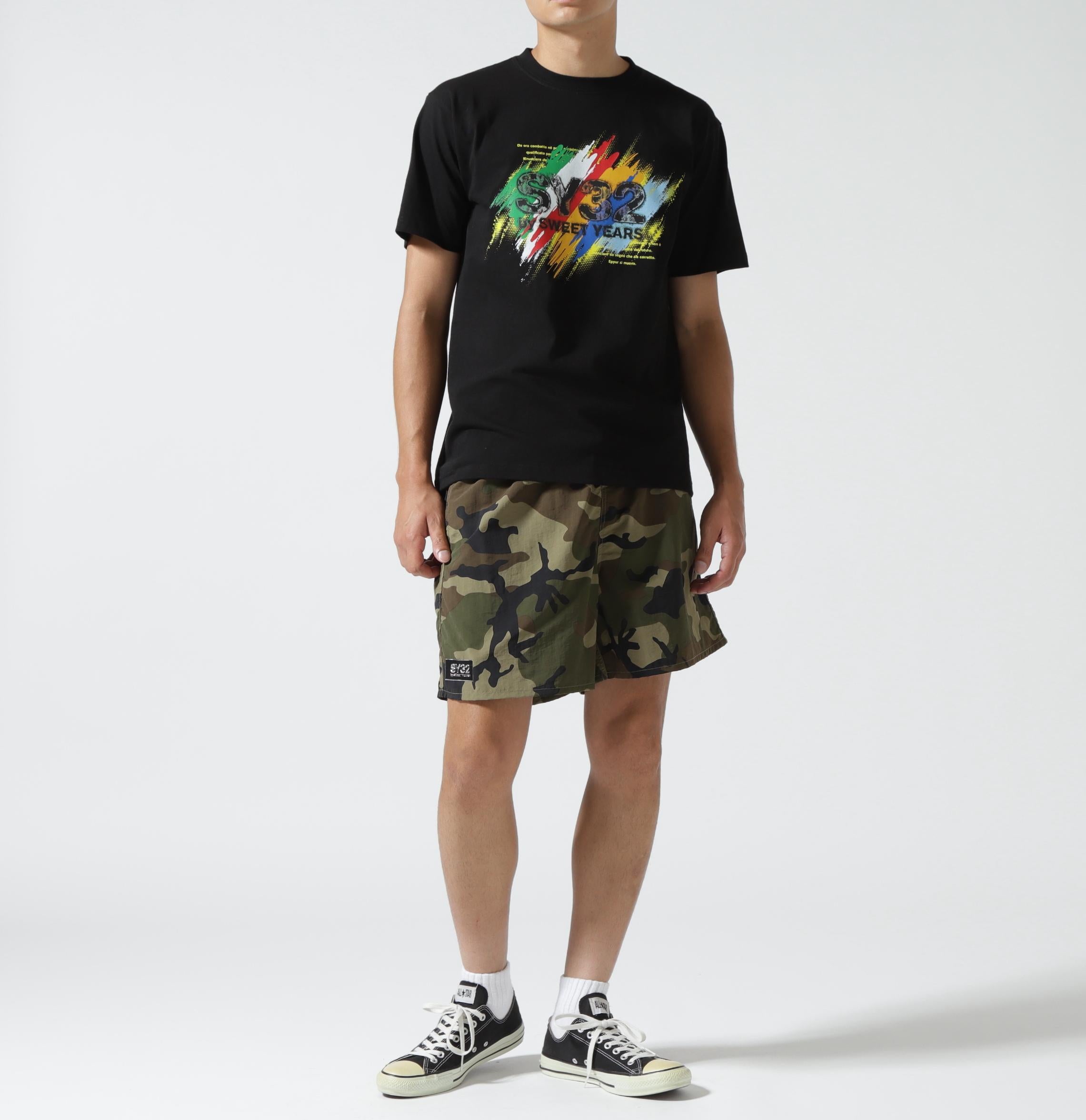 SY32 y SWEET YEA>S/エスワイサーティトゥ バイ スィートイヤーズ/INKJET G>UNGE TEE ブラック