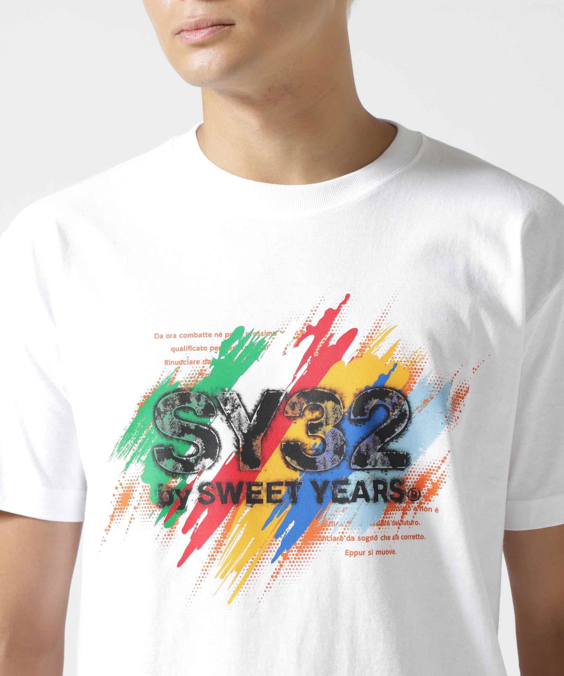 SY32 y SWEET YEA>S/エスワイサーティトゥ バイ スィートイヤーズ/INKJET G>UNGE TEE ホワイト