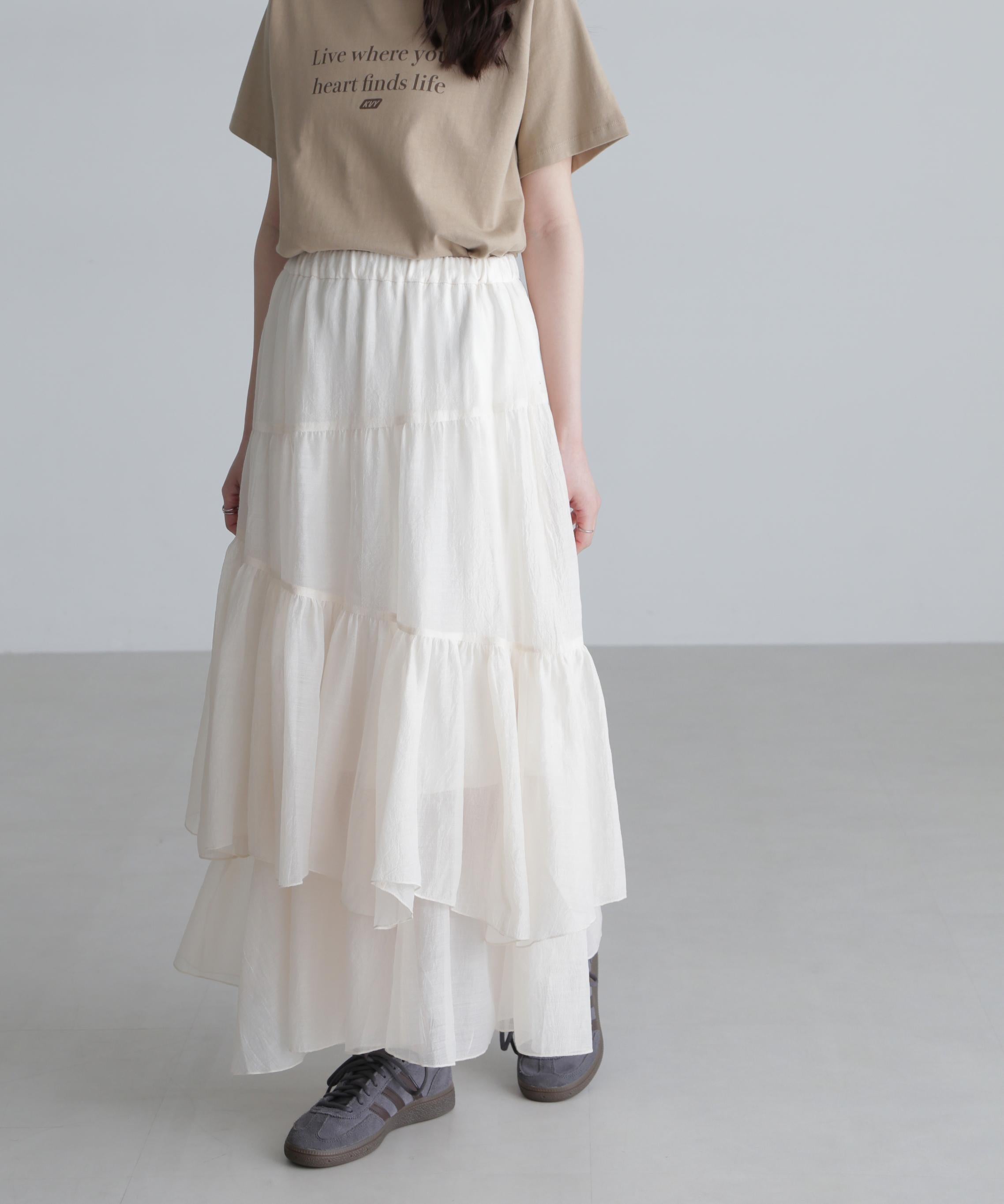 シアーランダムフリルスカート キナリ