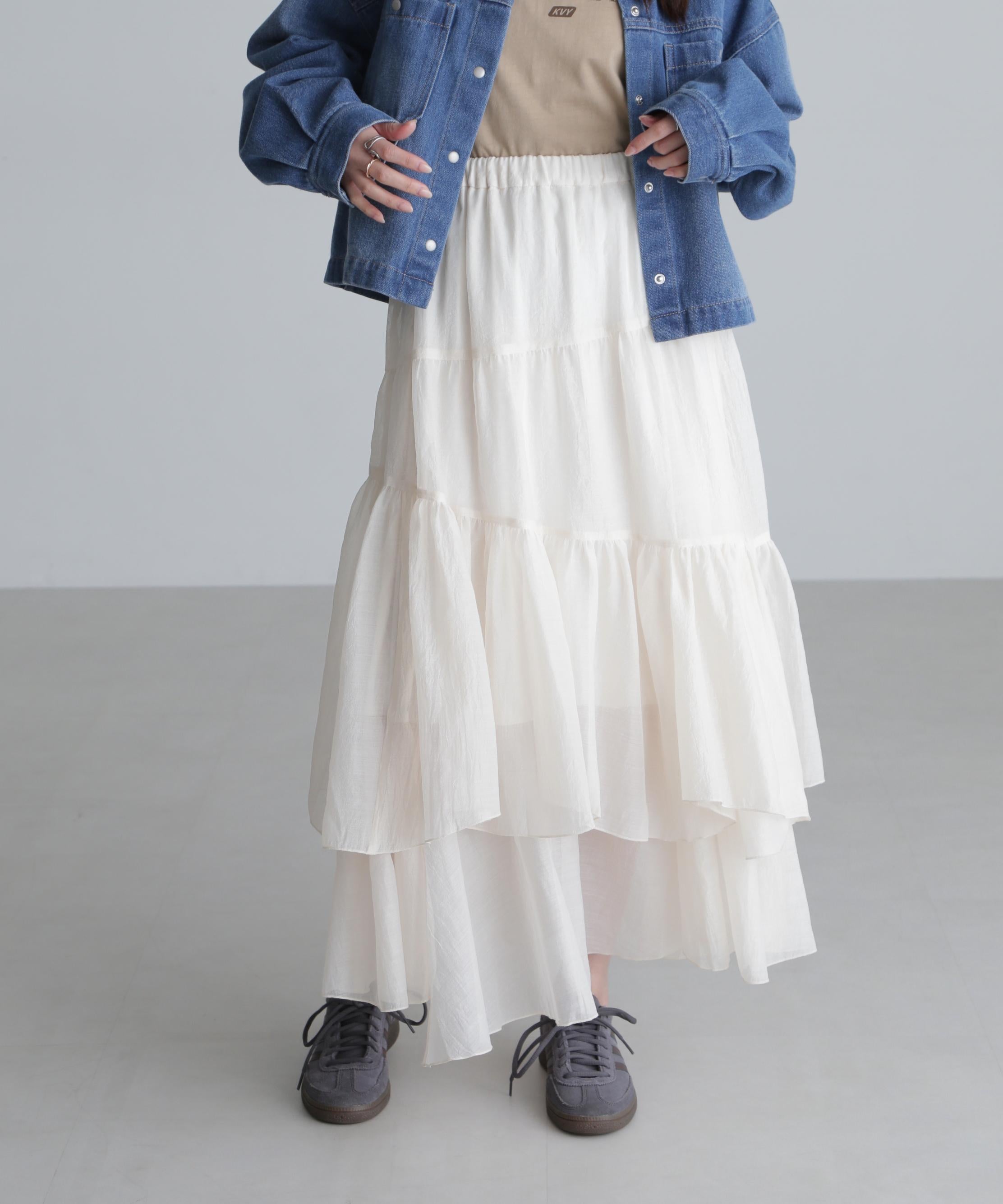 シアーランダムフリルスカート キナリ